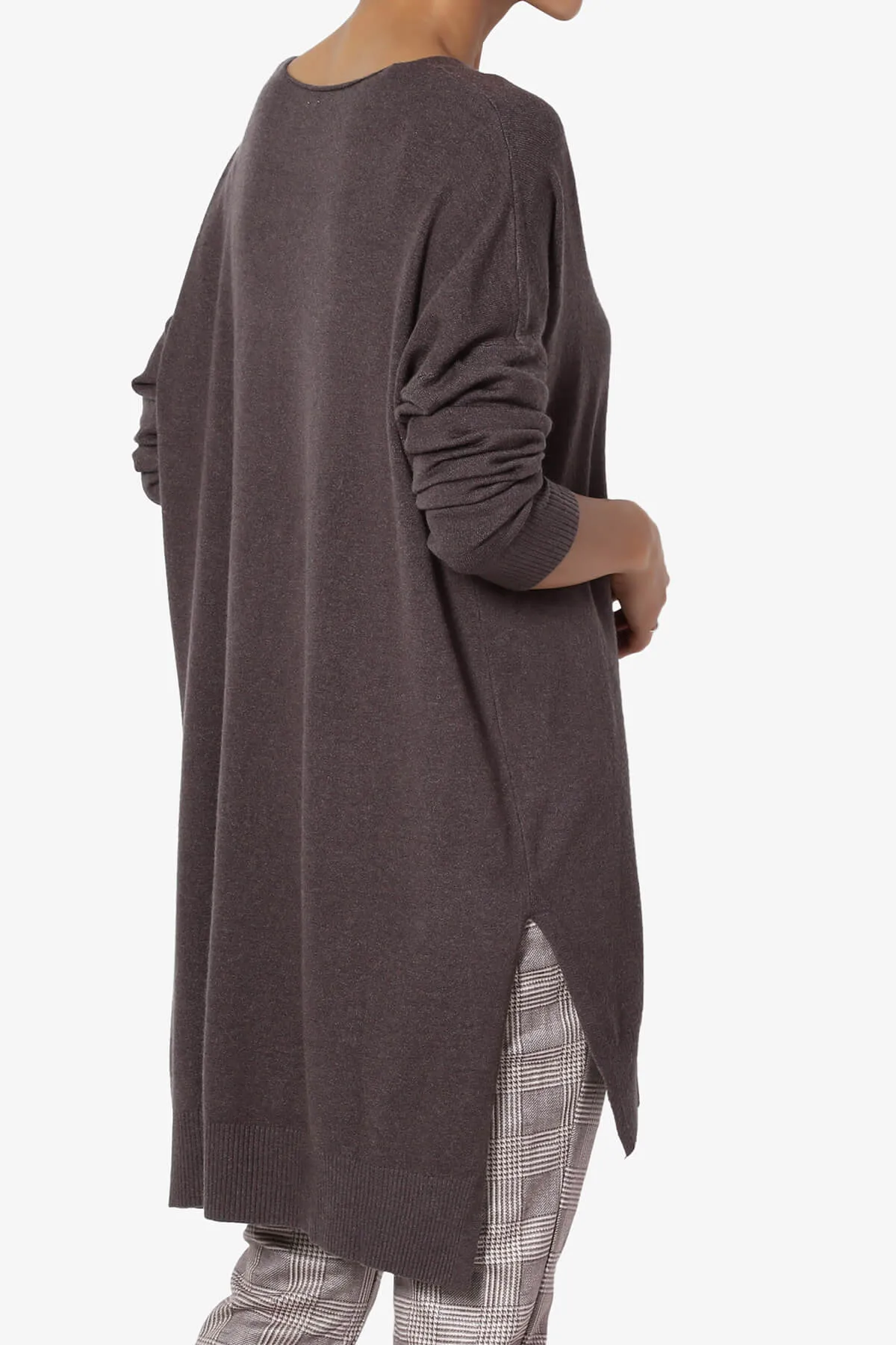 Katana Front Seam V-Neck Knit Sweater PLUS