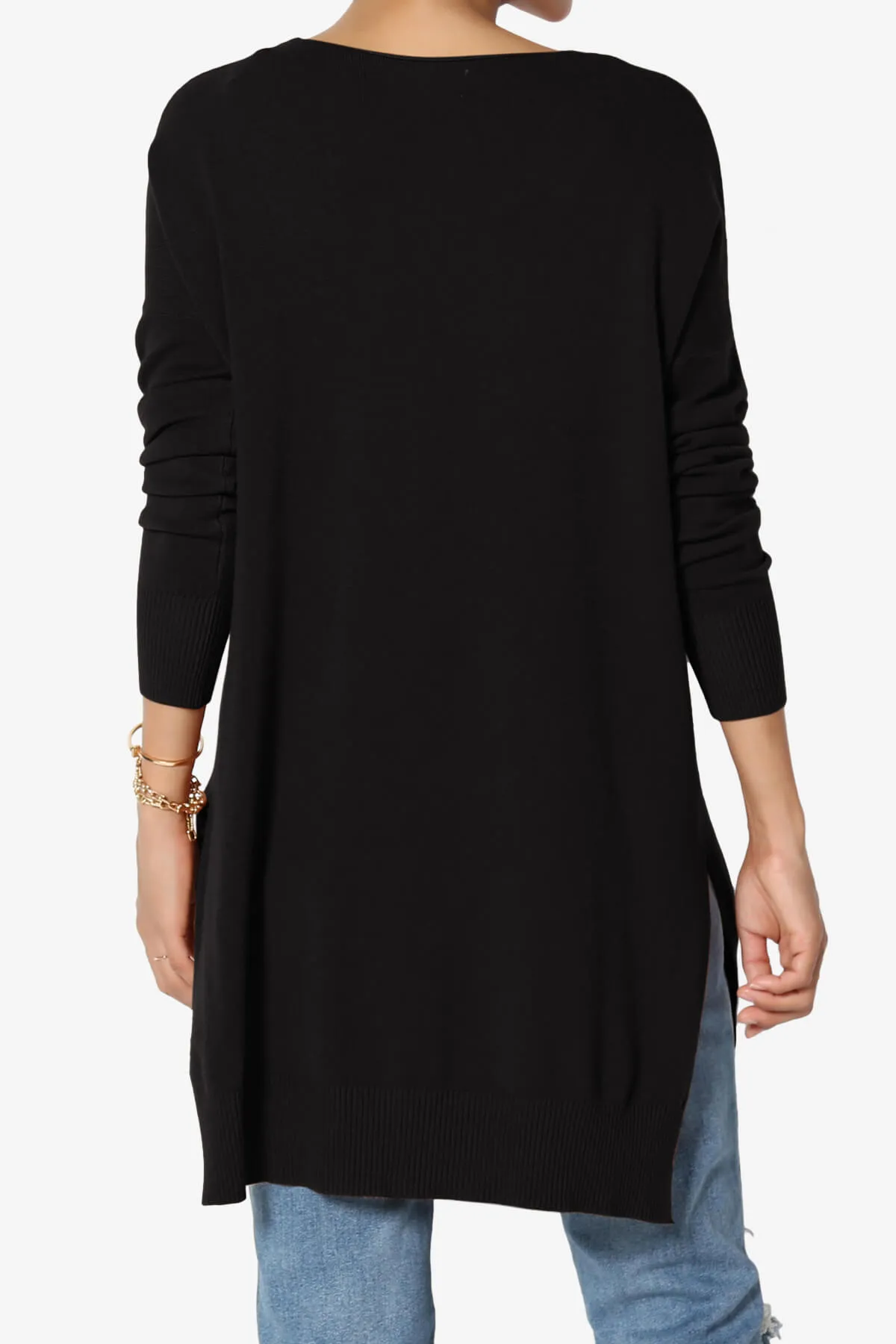 Katana Front Seam V-Neck Knit Sweater PLUS