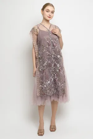 Keira Dress in Mauve Gold