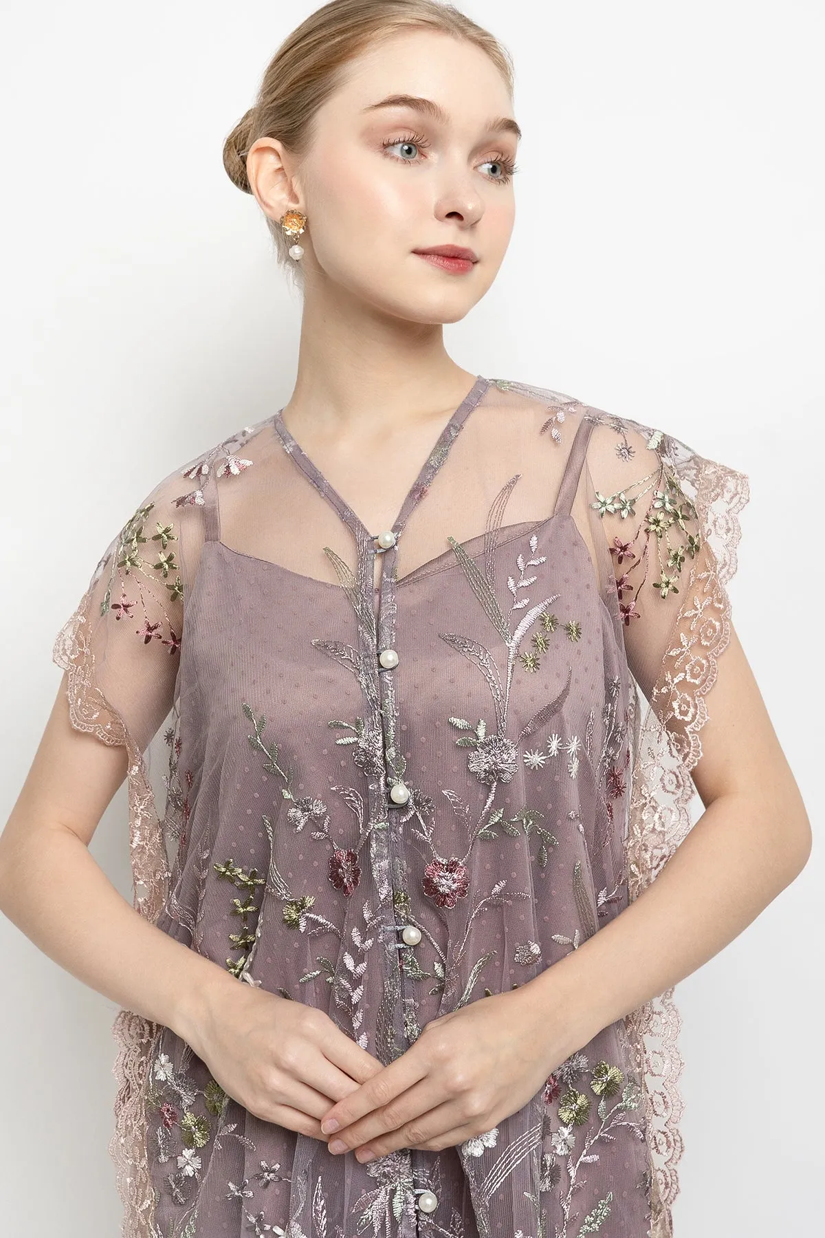 Keira Dress in Mauve Gold