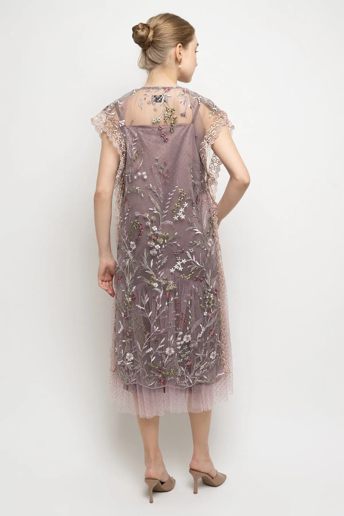 Keira Dress in Mauve Gold