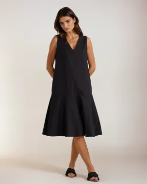 Keziah Sleeveless V-Neckline Midi Dress