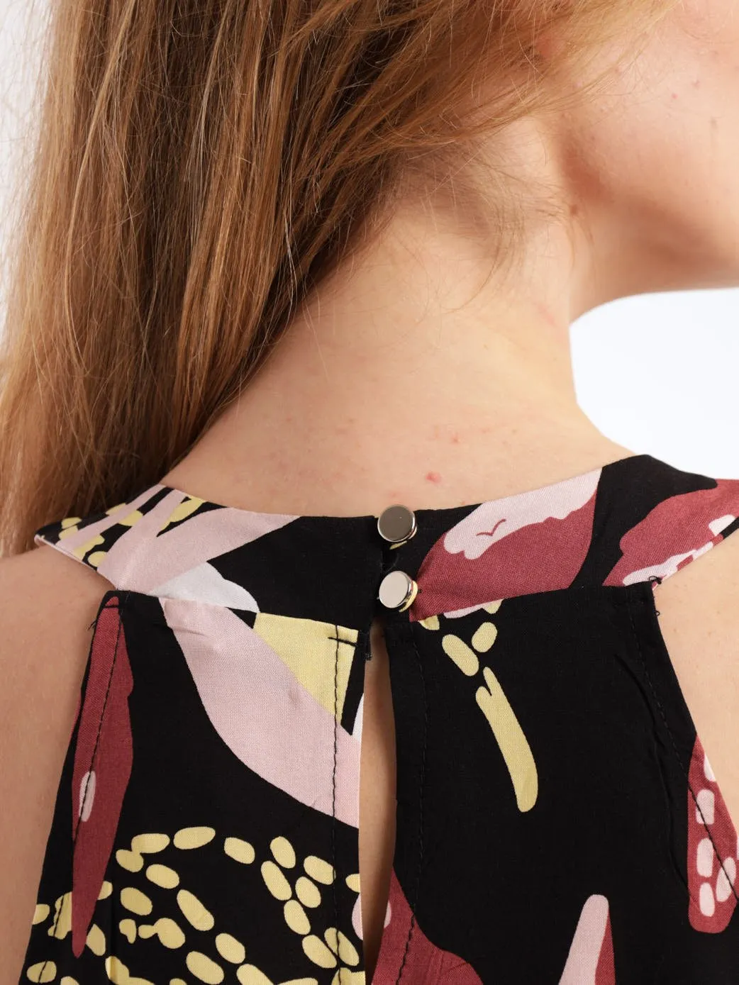 Ladies Sleeveless Halter Shift Dress - Fatigue