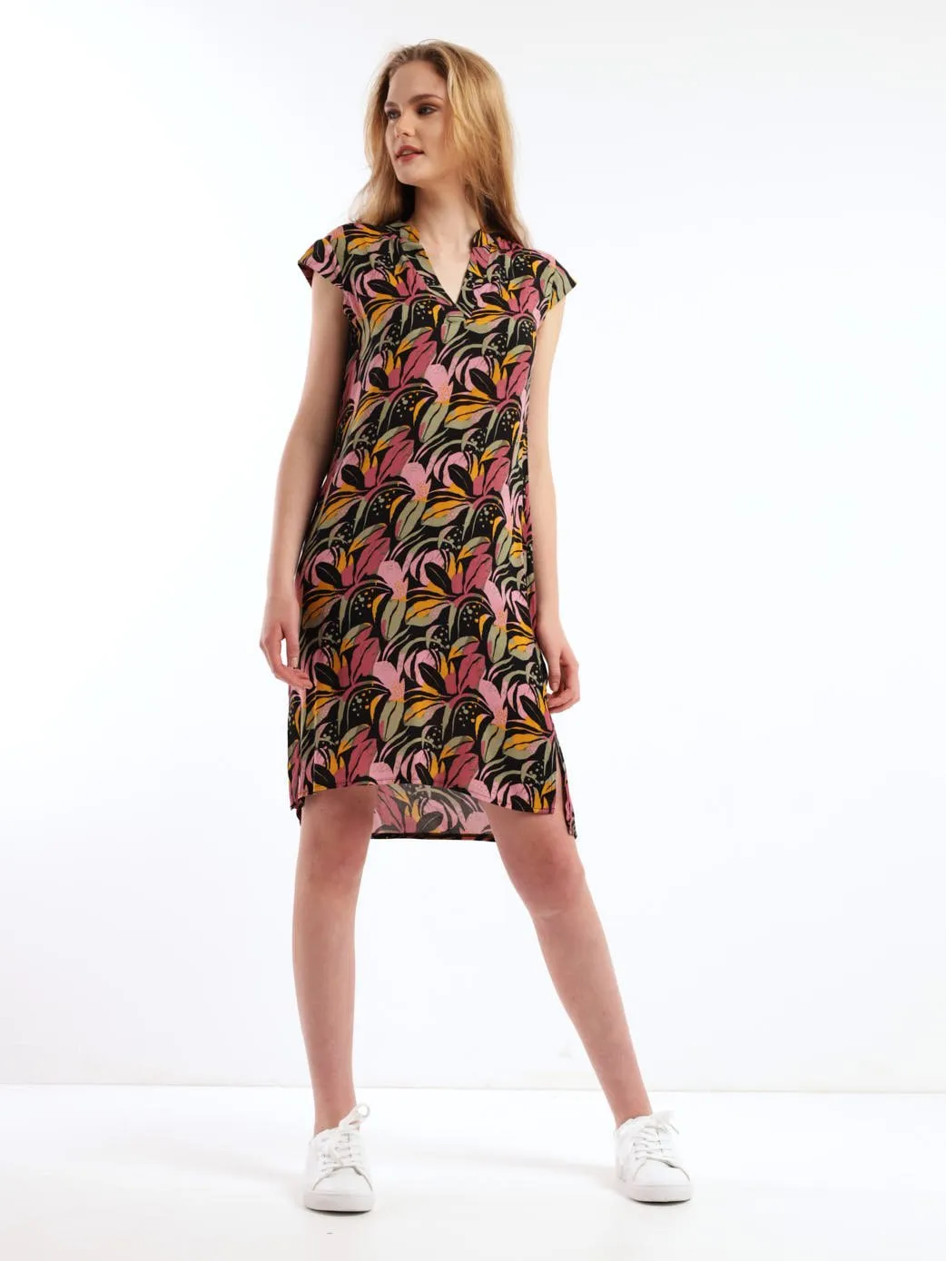 Ladies Sleeveless Woven Mandiran Colour Shift Dress - Mauve