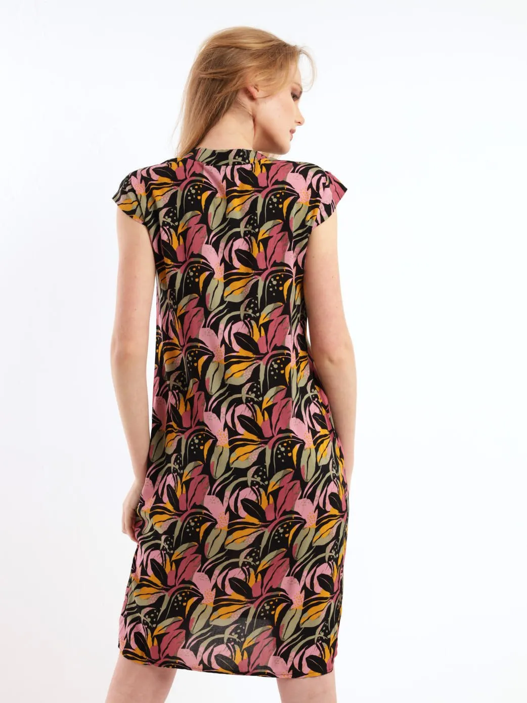 Ladies Sleeveless Woven Mandiran Colour Shift Dress - Mauve