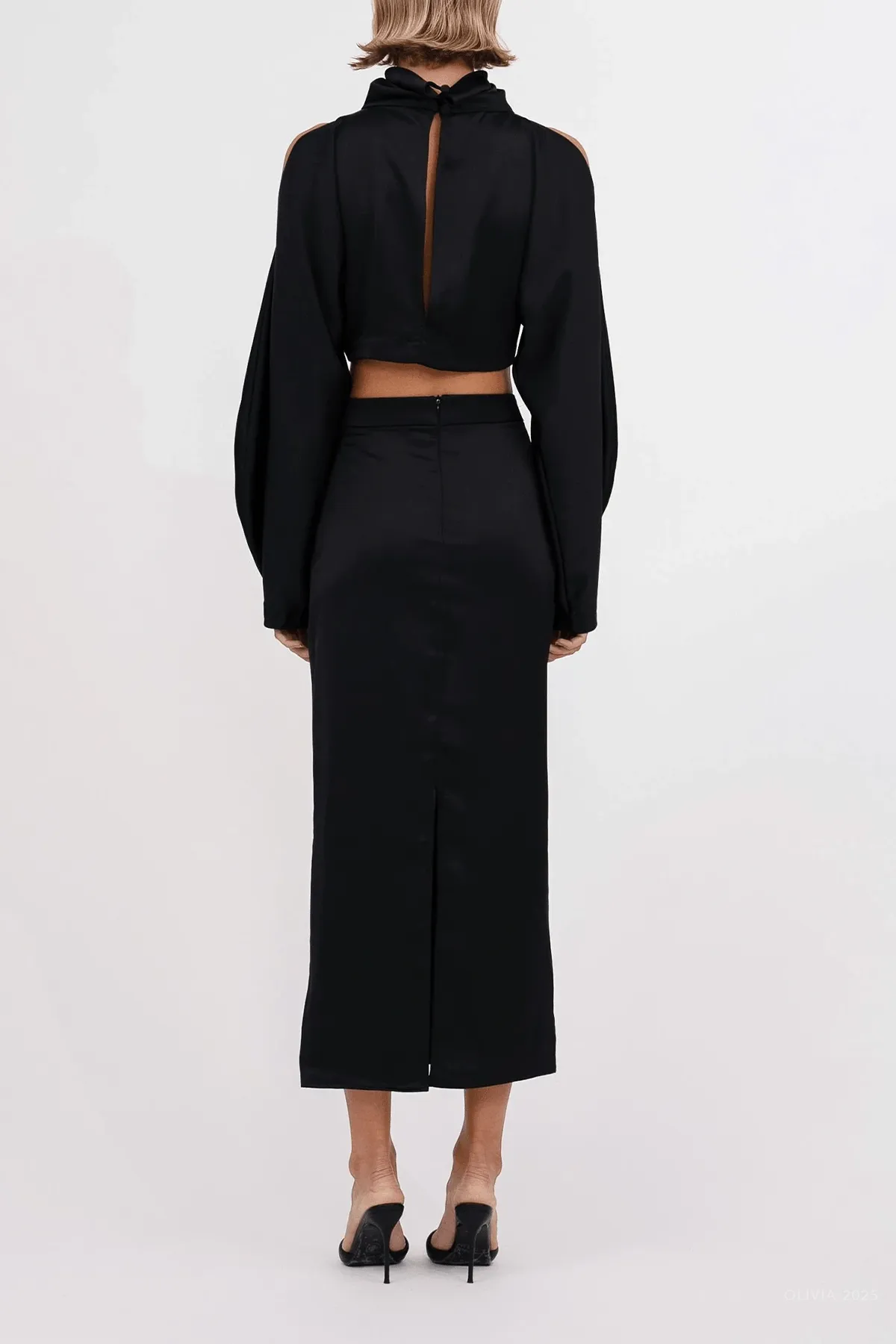 Lane Midi Skirt in Black