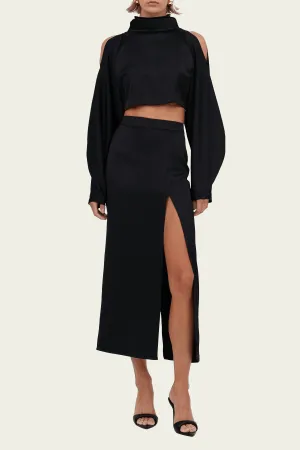 Lane Midi Skirt in Black