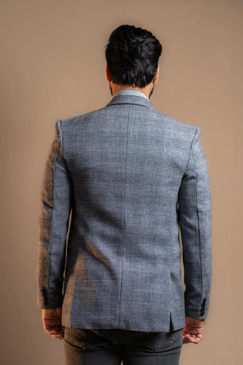 Light Grey Scaled Pattern Blazer