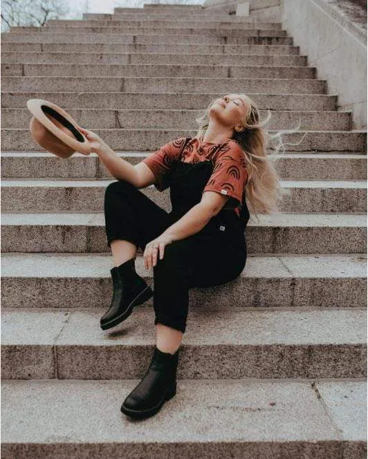 Lila Black Dungarees