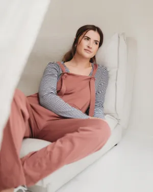 Lila Plain Brick Dungarees