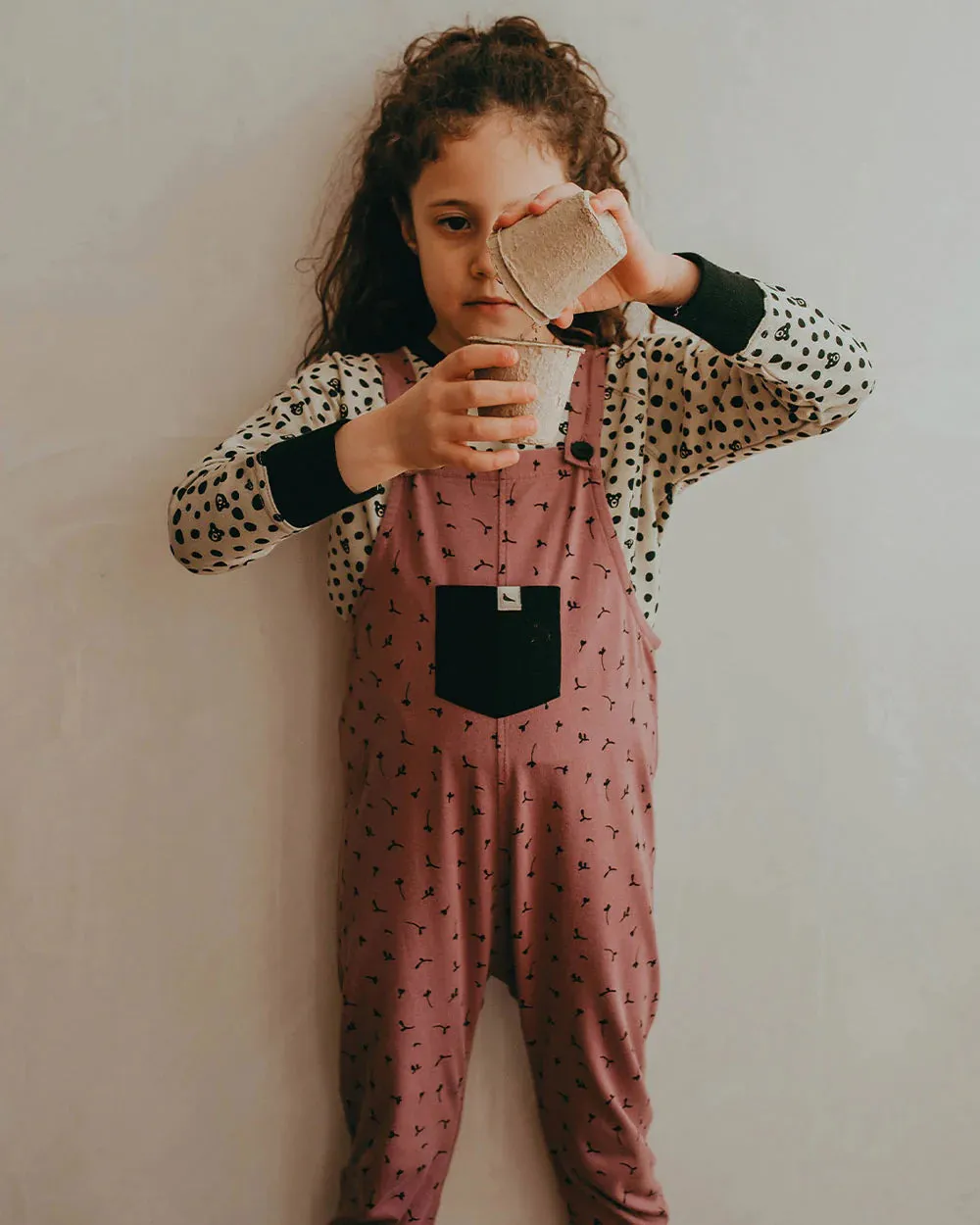 Lila Seedlings Print Dungarees