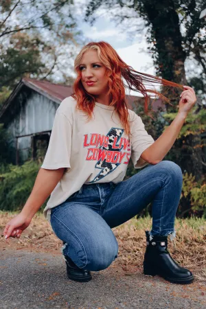 Long Live Cowboys Oversized Graphic Tee - Sand