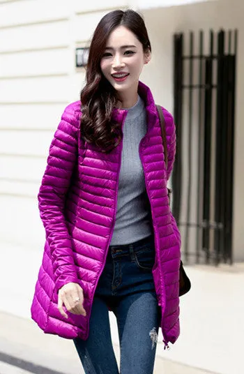 Long Parka Womens Down Jackets Brand Ultra Light White Duck Down Coats Plus Size