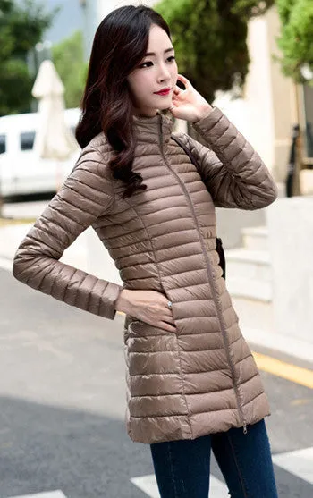 Long Parka Womens Down Jackets Brand Ultra Light White Duck Down Coats Plus Size