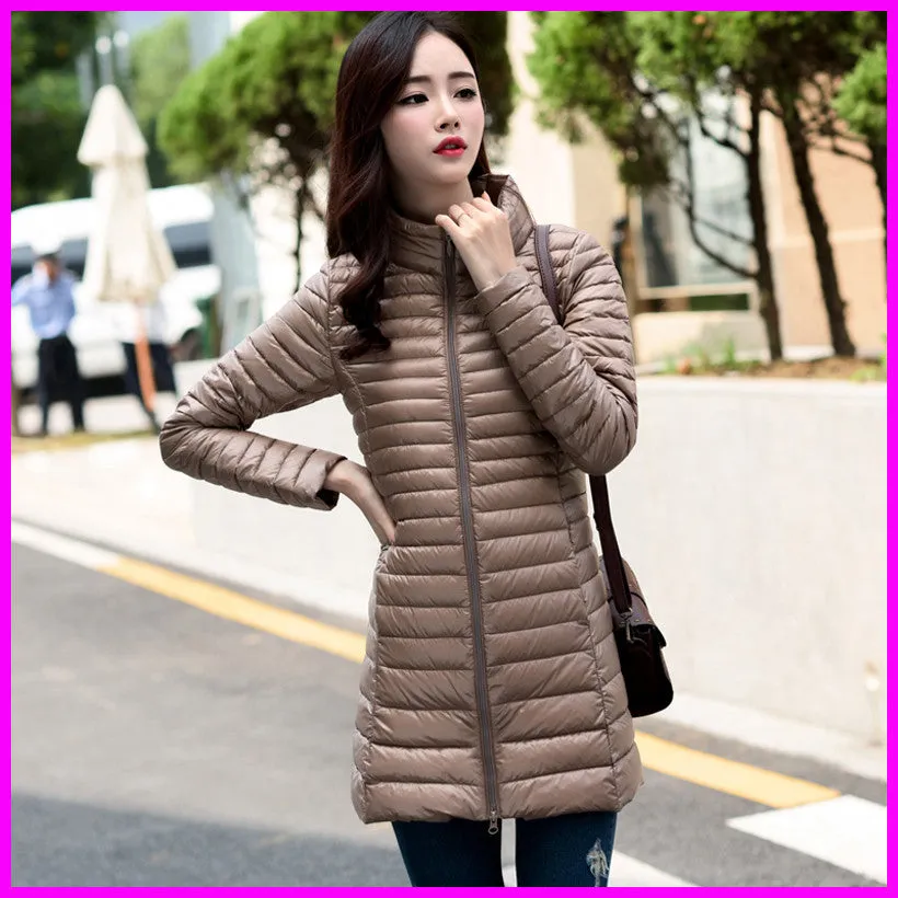 Long Parka Womens Down Jackets Brand Ultra Light White Duck Down Coats Plus Size
