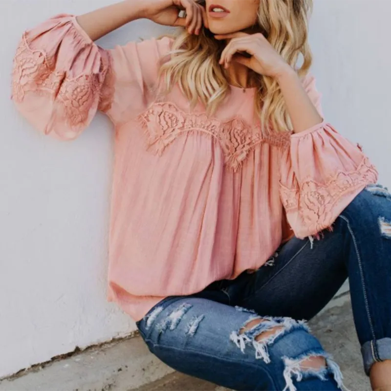 Loose Casual Imitation Linen Long-sleeved Shirt T-shirt