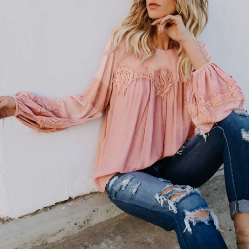 Loose Casual Imitation Linen Long-sleeved Shirt T-shirt