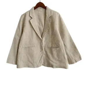 Loose Linen Suit with Elastic Waist Pants