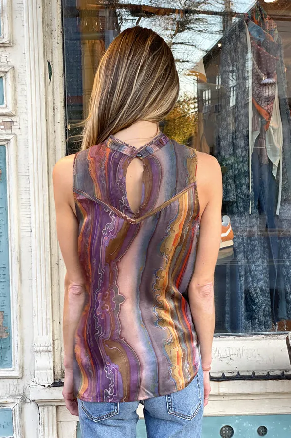 Lost Horizon Printed Silk Chiffon Top - Multi