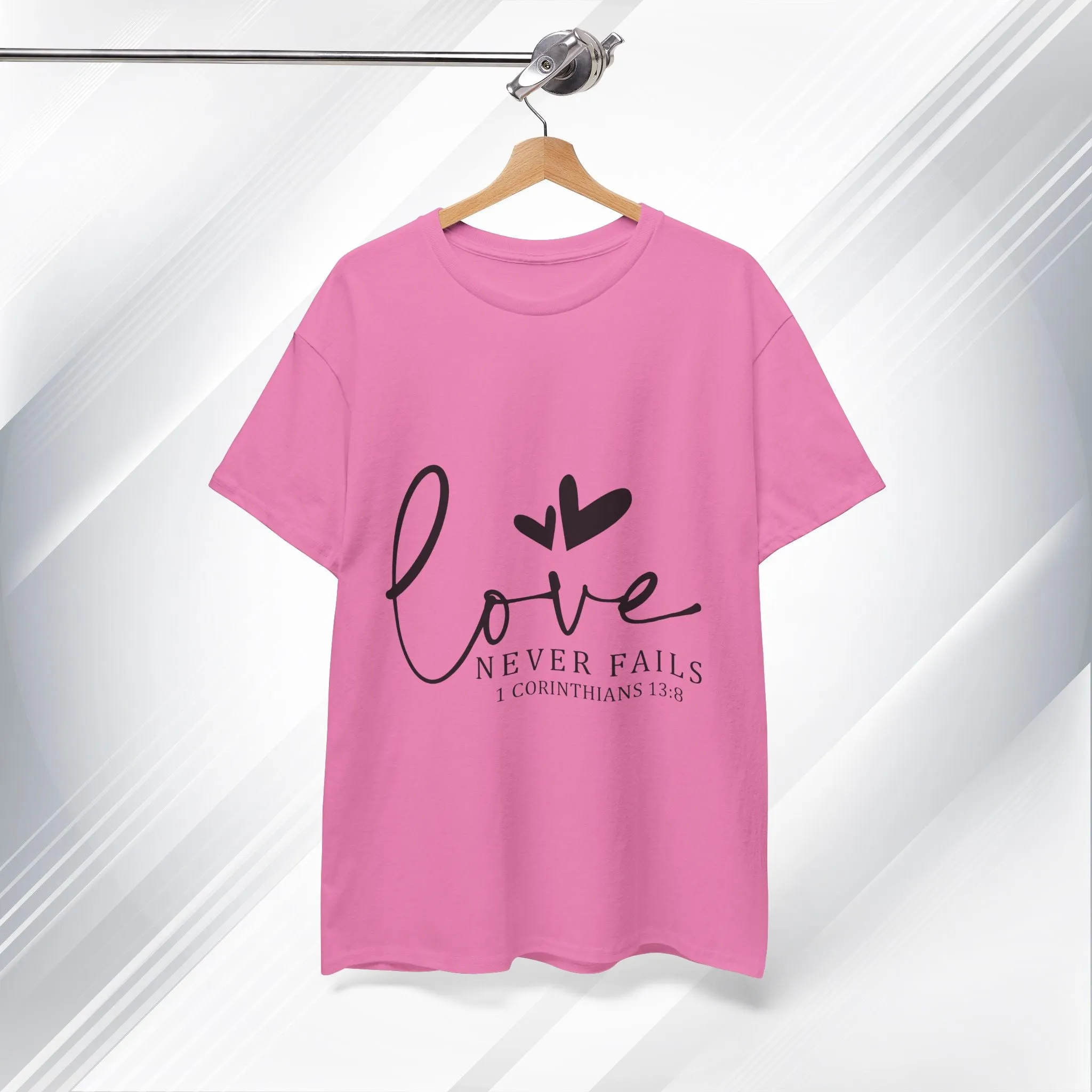 Love Never Fails Unisex Heavy Cotton Tee - Inspirational Christian T-Shirt