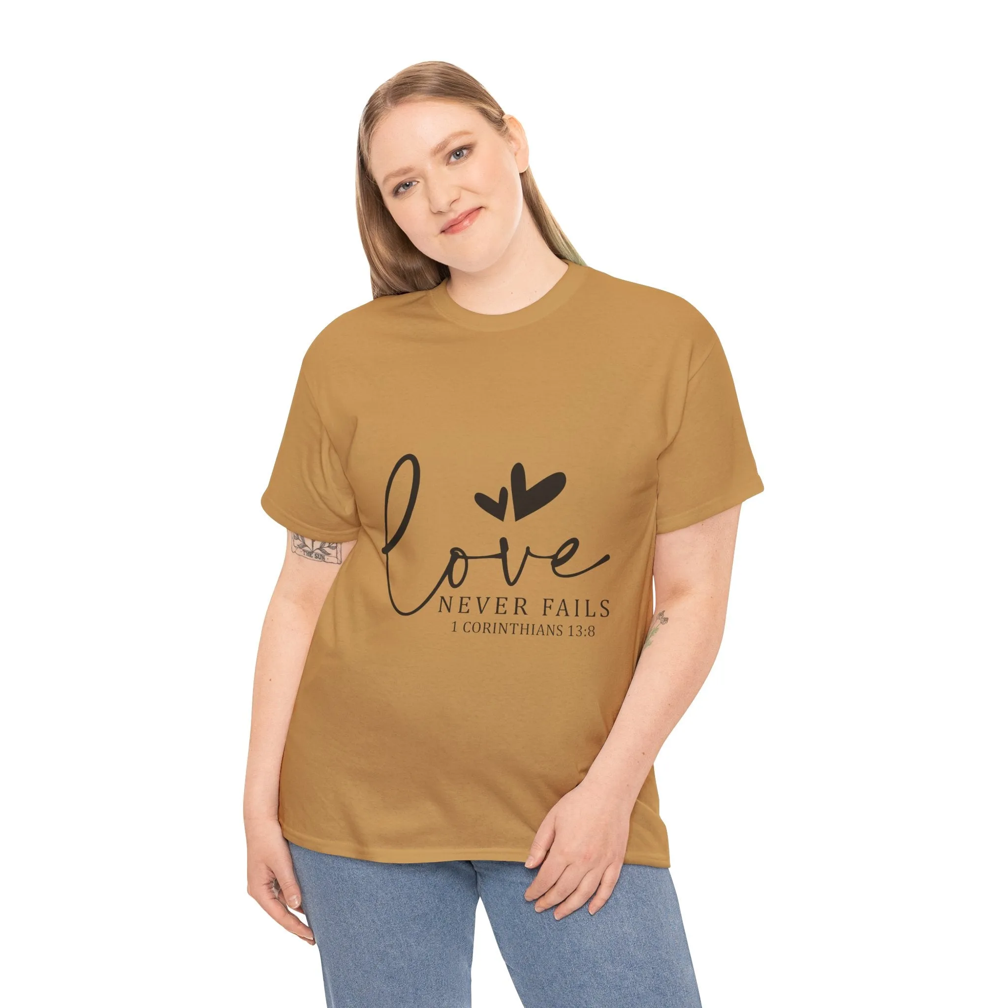 Love Never Fails Unisex Heavy Cotton Tee - Inspirational Christian T-Shirt