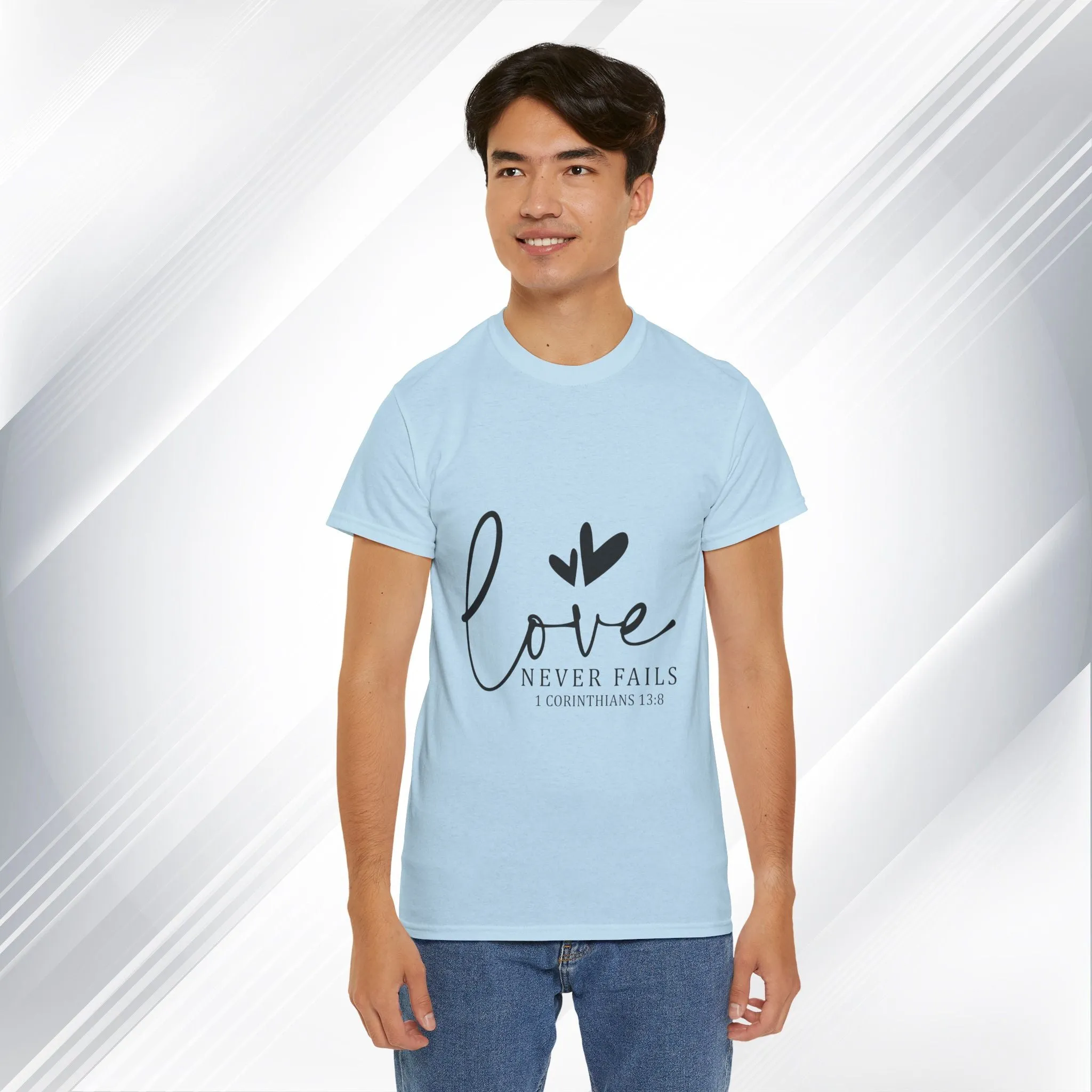 Love Never Fails Unisex Heavy Cotton Tee - Inspirational Christian T-Shirt