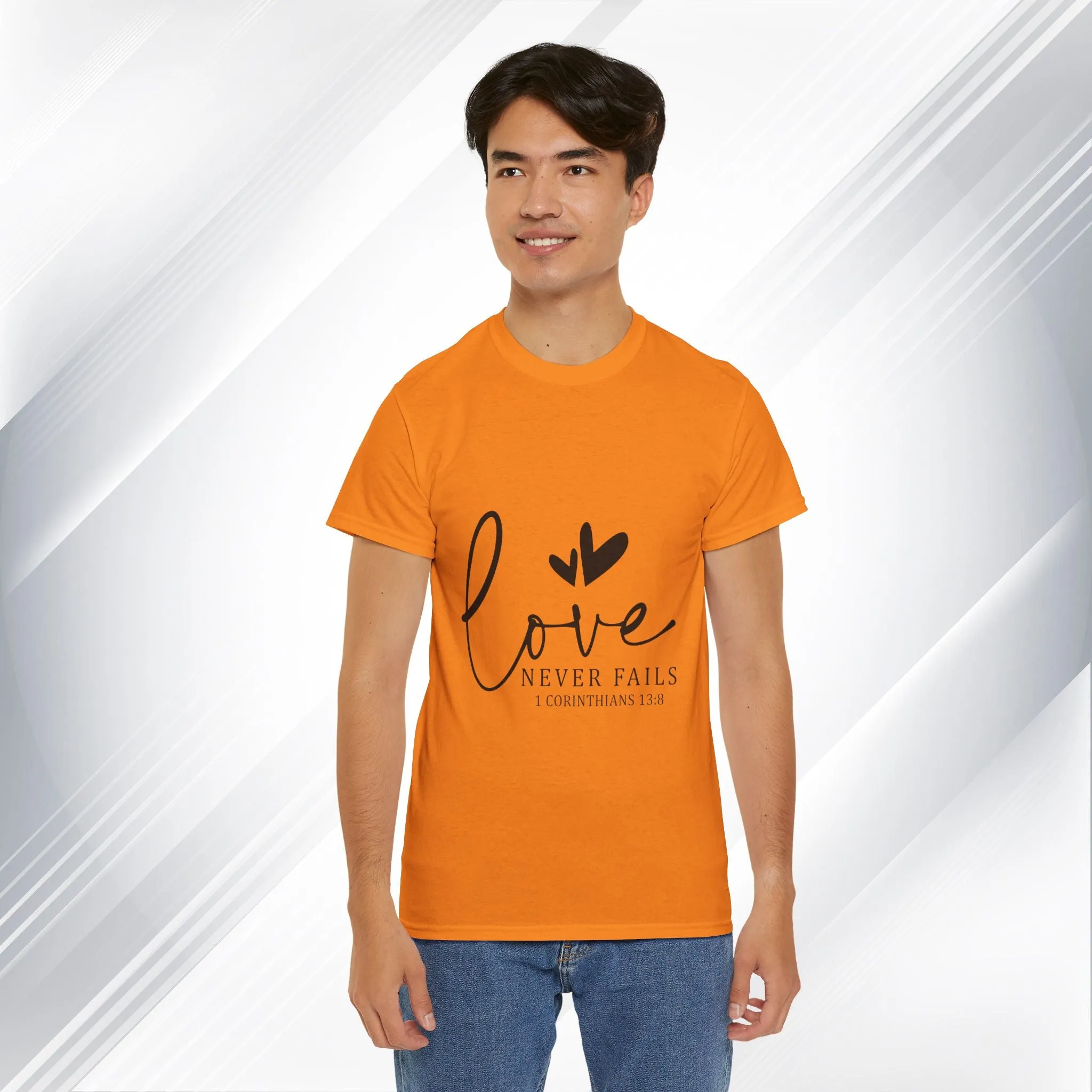 Love Never Fails Unisex Heavy Cotton Tee - Inspirational Christian T-Shirt