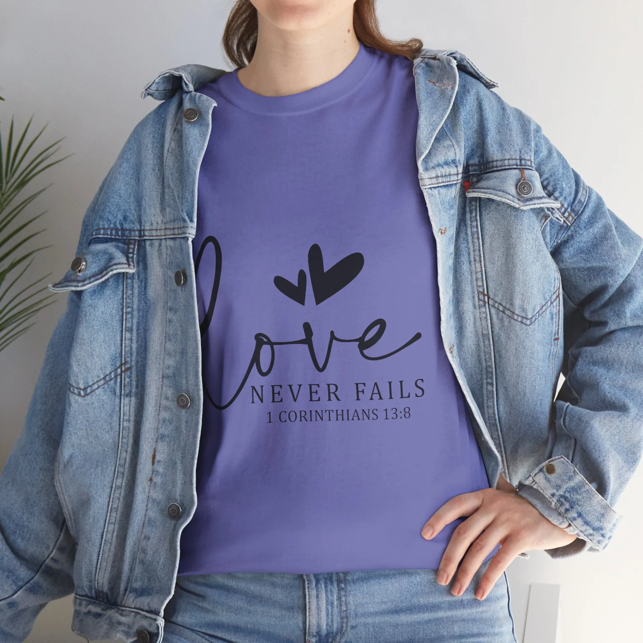 Love Never Fails Unisex Heavy Cotton Tee - Inspirational Christian T-Shirt