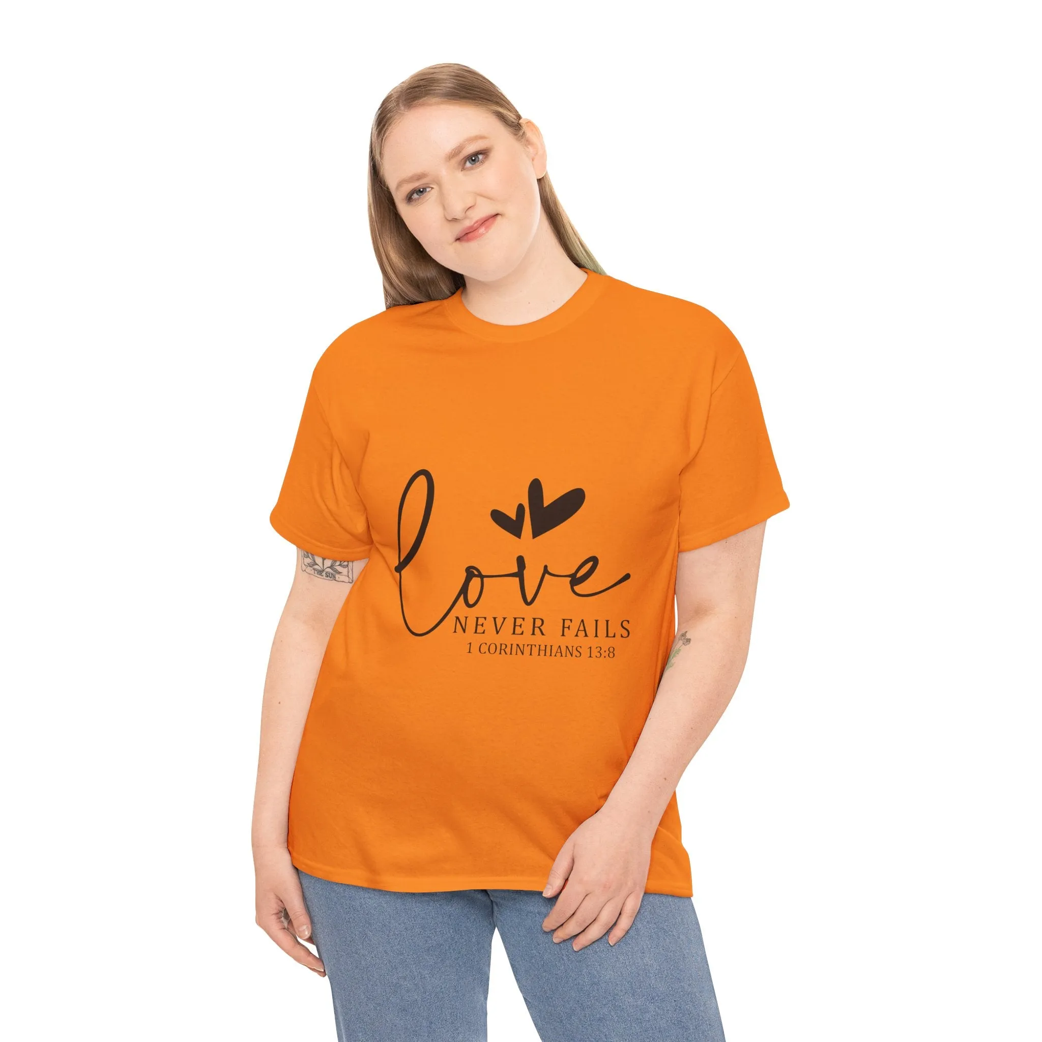 Love Never Fails Unisex Heavy Cotton Tee - Inspirational Christian T-Shirt