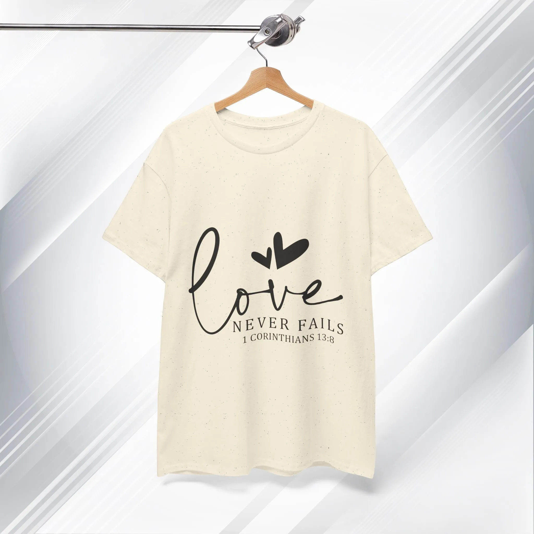 Love Never Fails Unisex Heavy Cotton Tee - Inspirational Christian T-Shirt