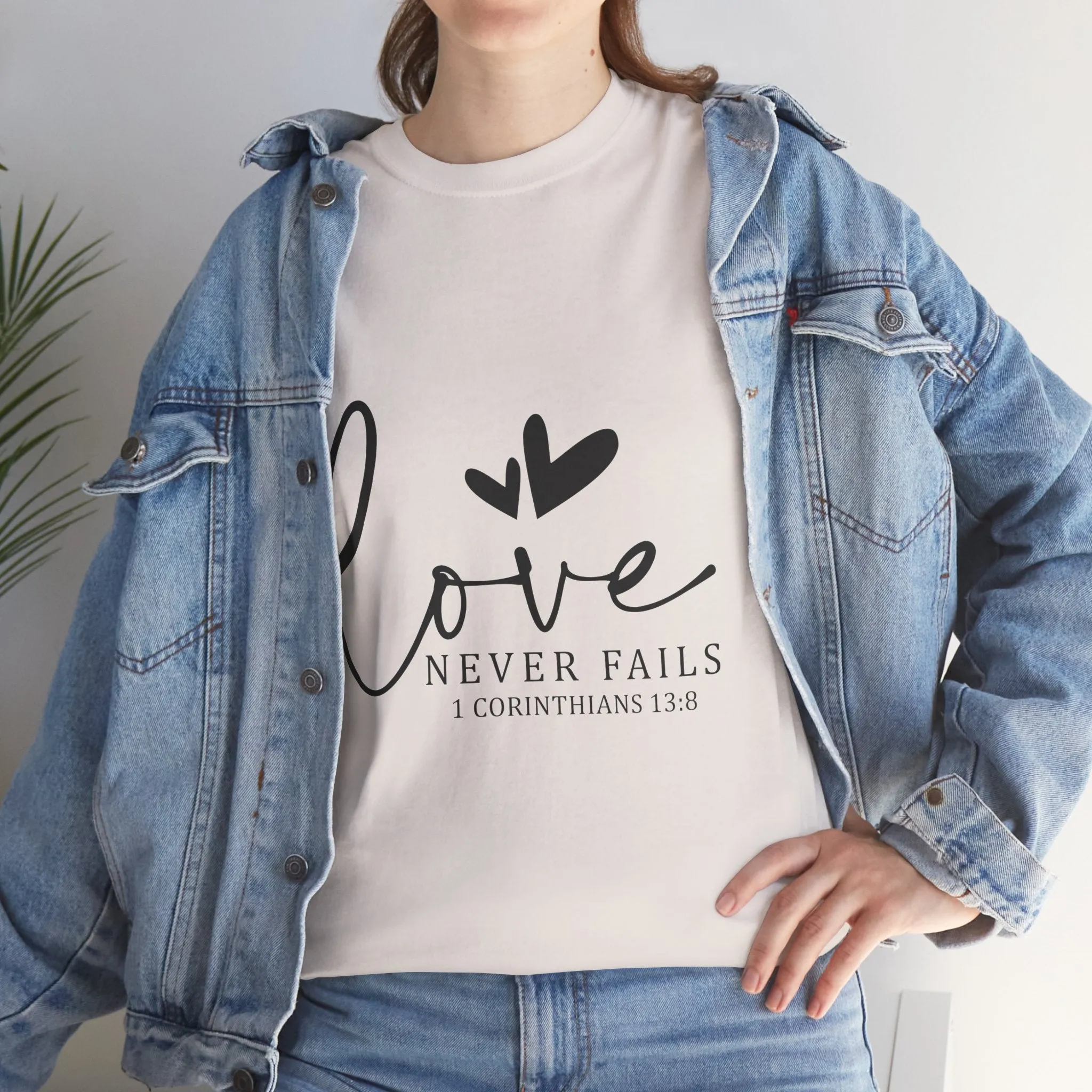 Love Never Fails Unisex Heavy Cotton Tee - Inspirational Christian T-Shirt