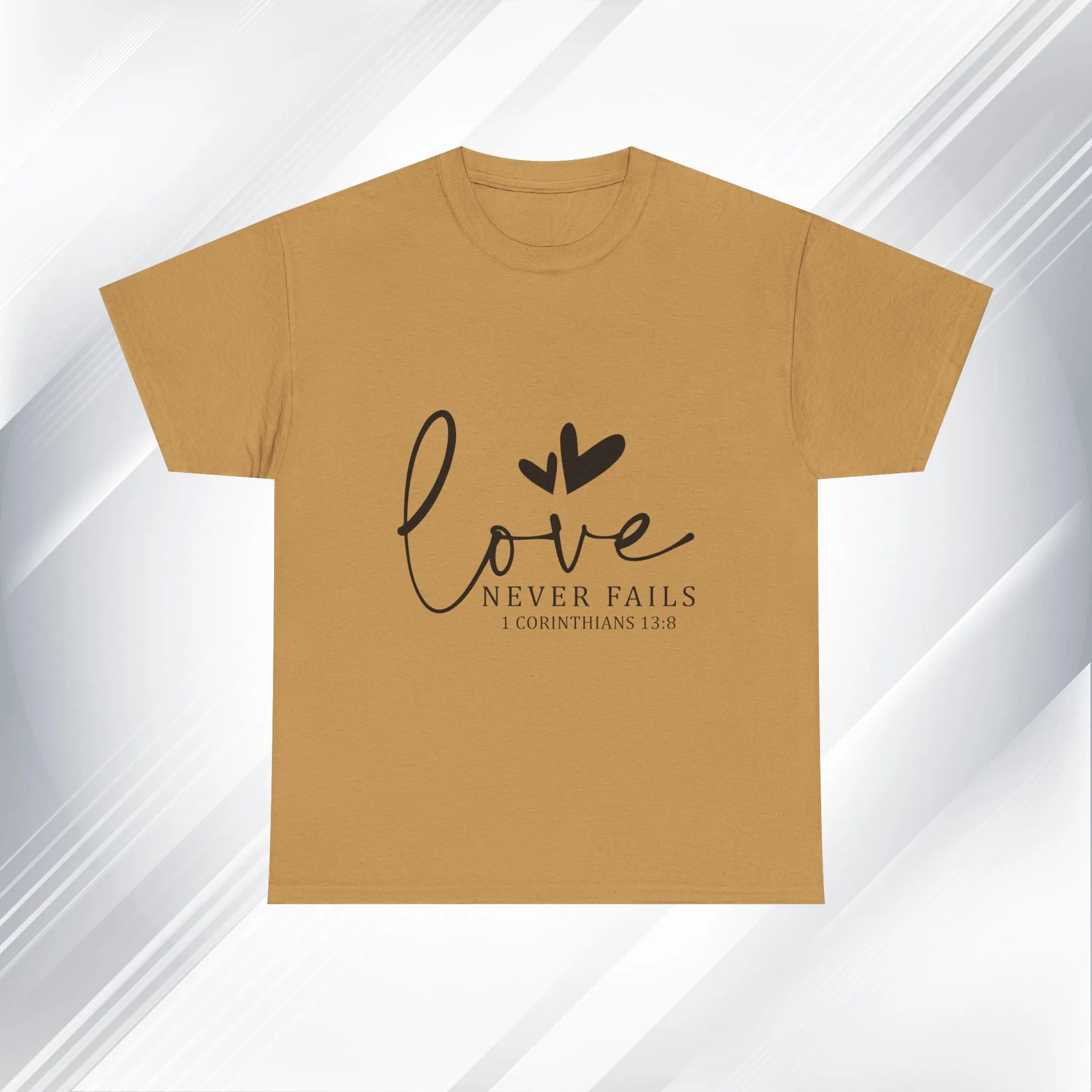 Love Never Fails Unisex Heavy Cotton Tee - Inspirational Christian T-Shirt