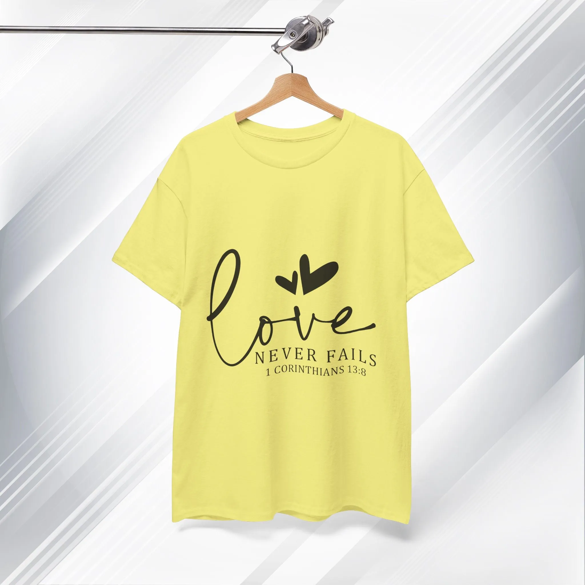 Love Never Fails Unisex Heavy Cotton Tee - Inspirational Christian T-Shirt