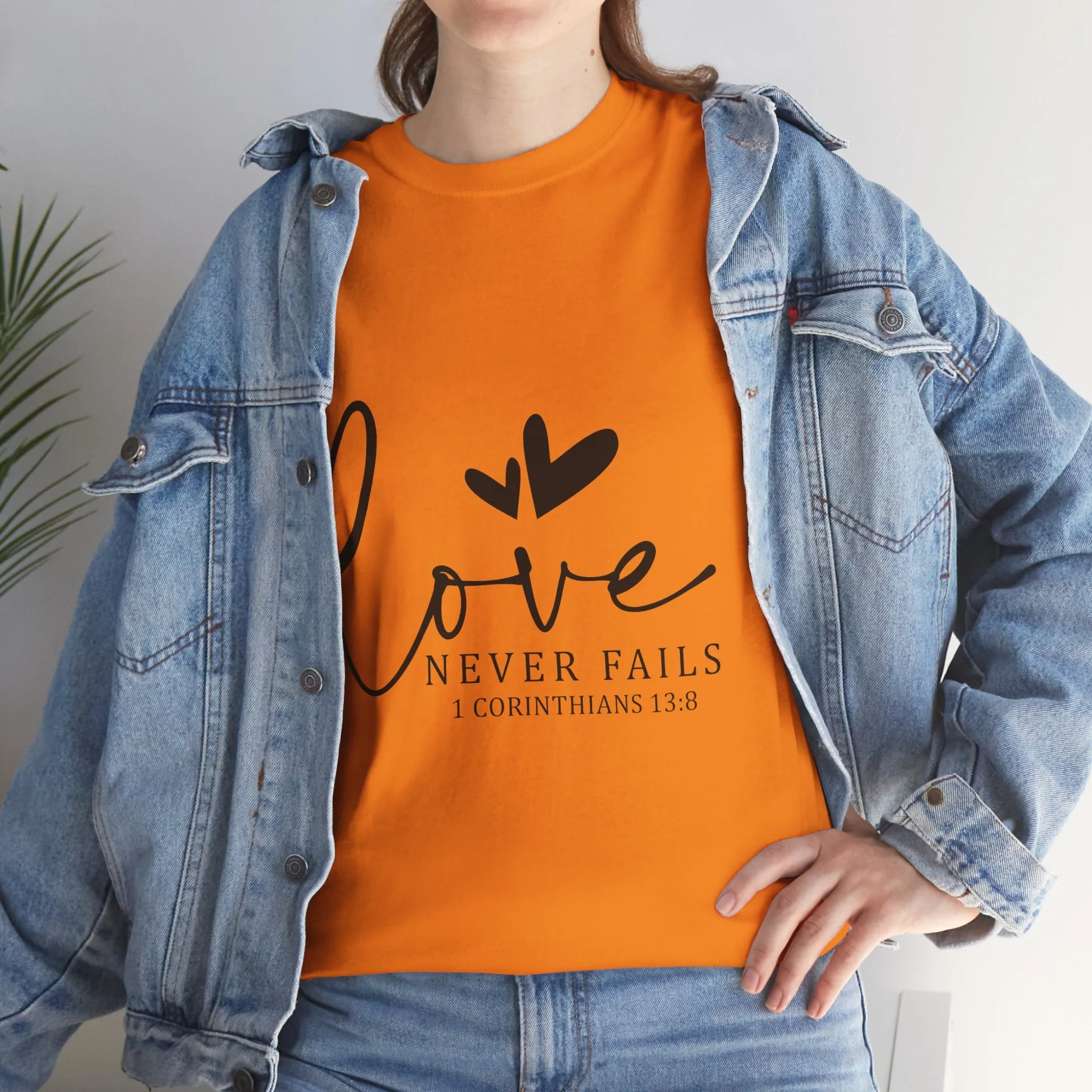 Love Never Fails Unisex Heavy Cotton Tee - Inspirational Christian T-Shirt