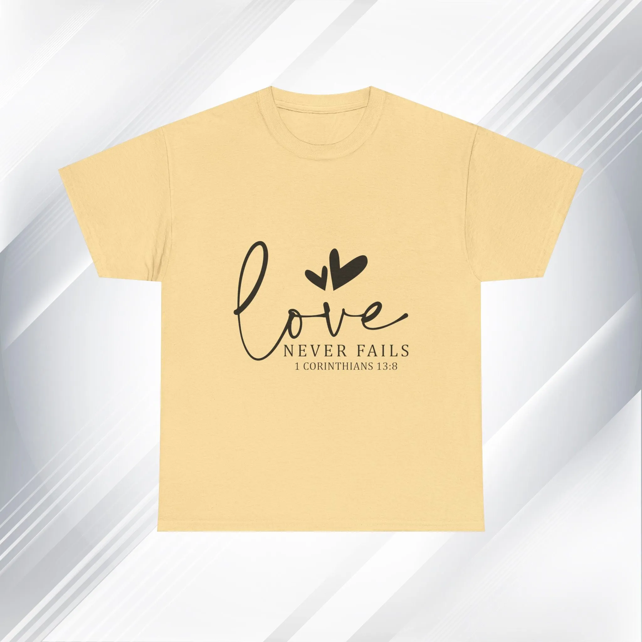 Love Never Fails Unisex Heavy Cotton Tee - Inspirational Christian T-Shirt