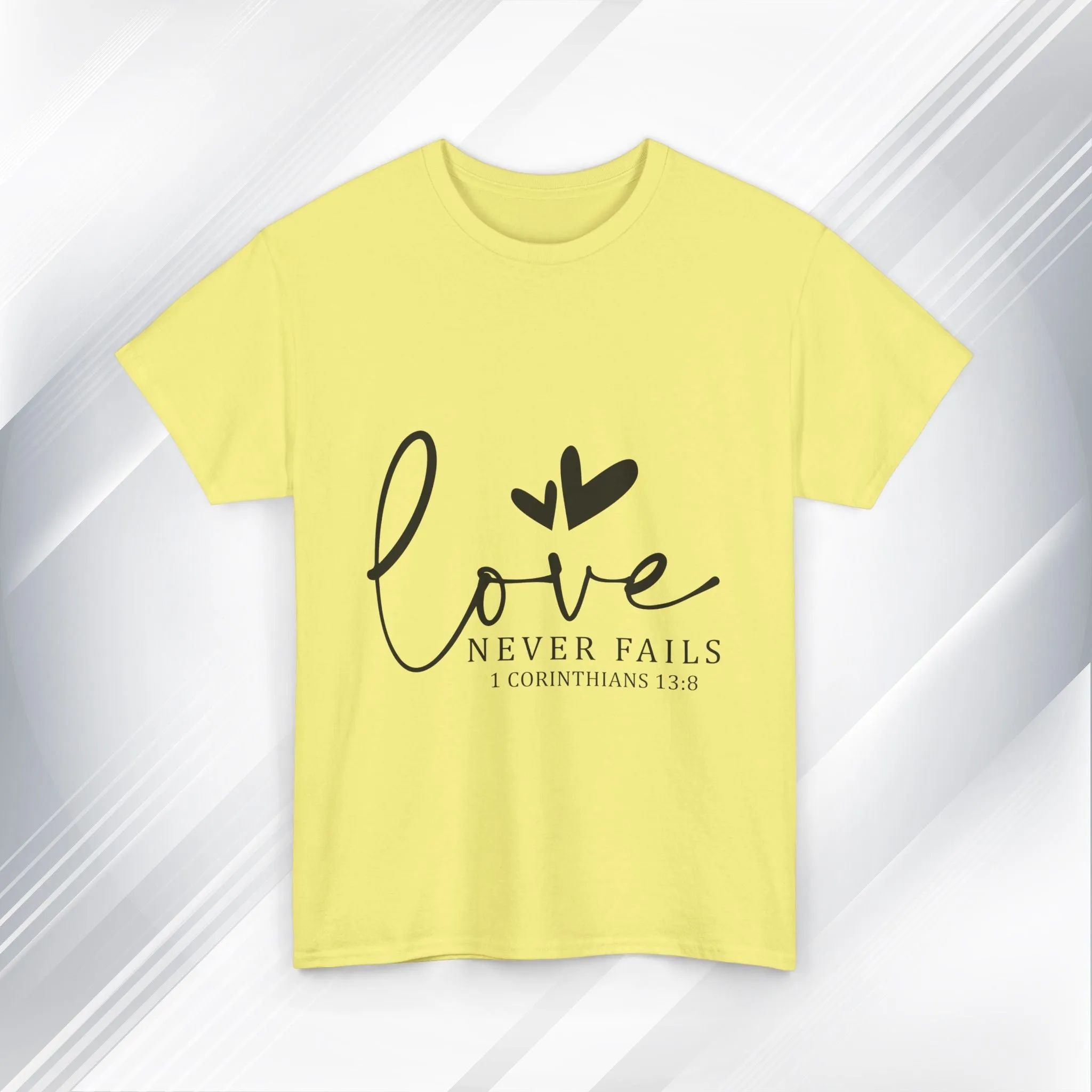 Love Never Fails Unisex Heavy Cotton Tee - Inspirational Christian T-Shirt