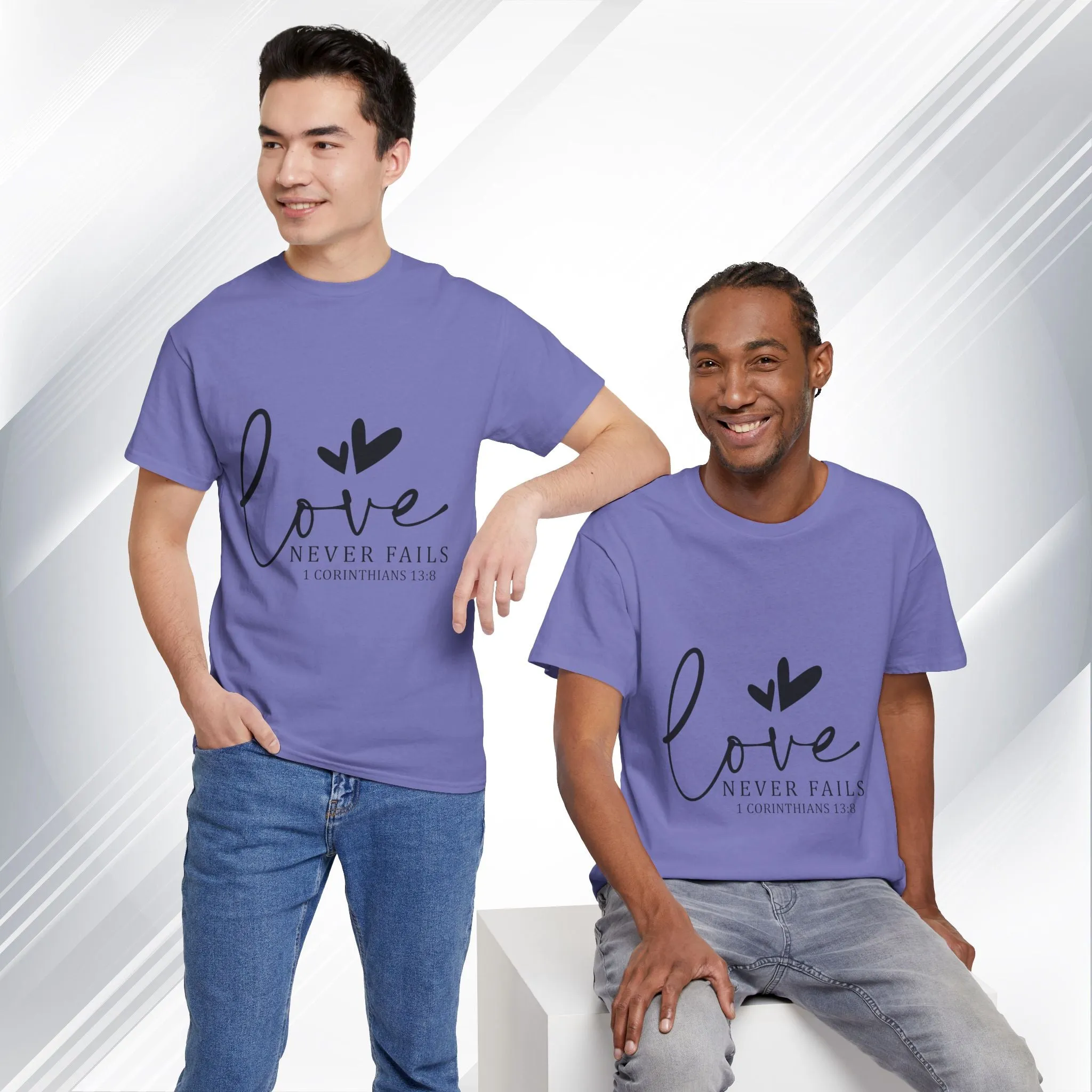 Love Never Fails Unisex Heavy Cotton Tee - Inspirational Christian T-Shirt