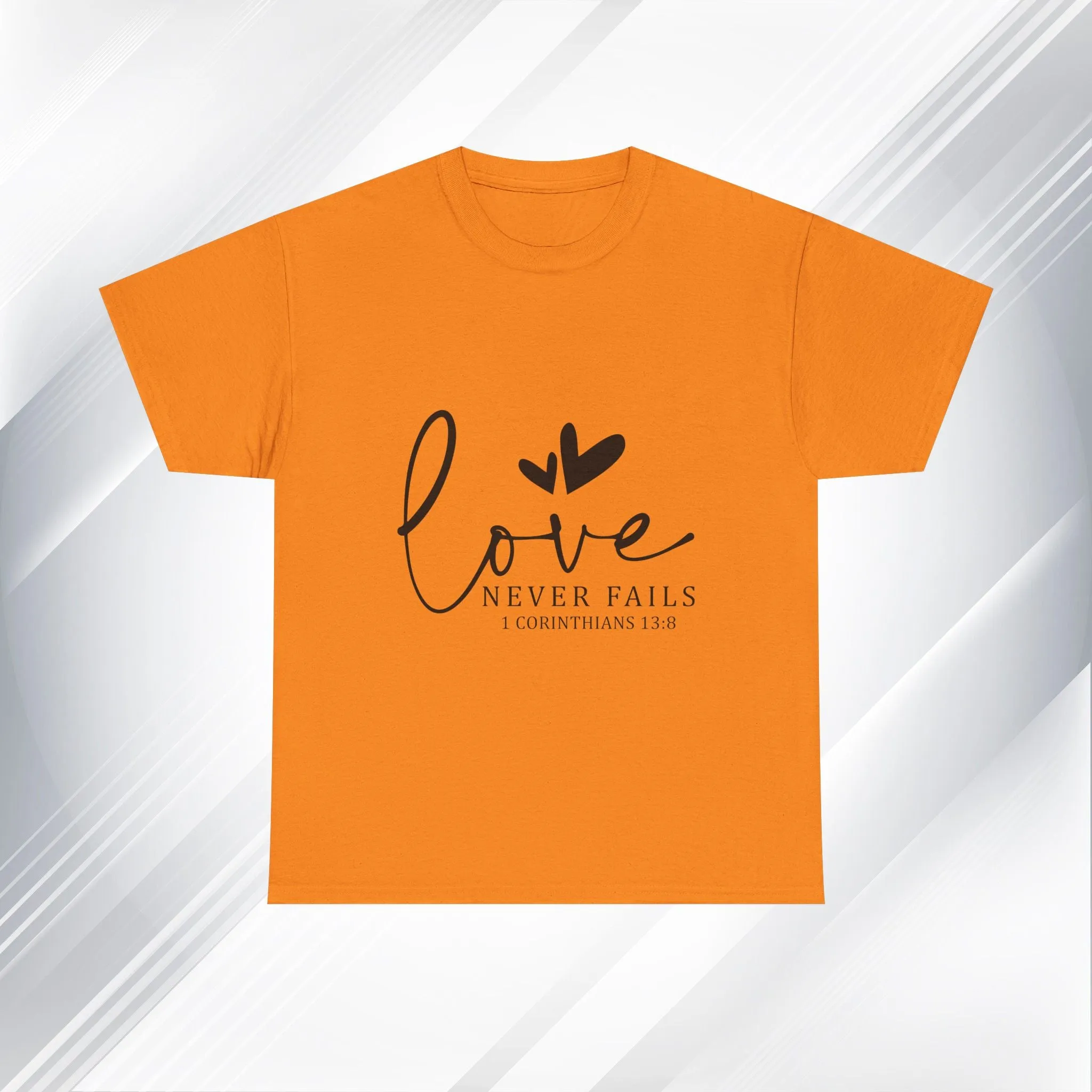 Love Never Fails Unisex Heavy Cotton Tee - Inspirational Christian T-Shirt