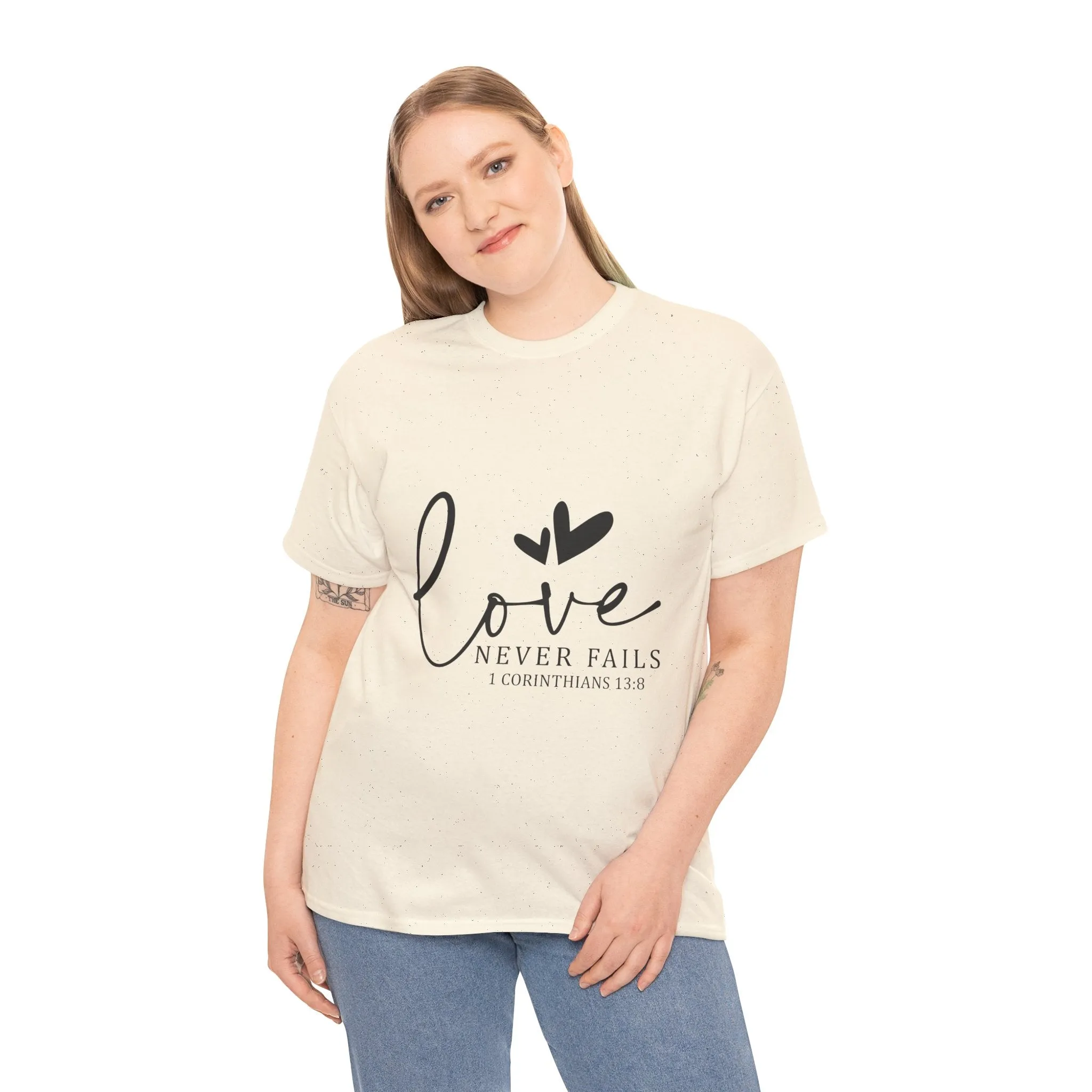 Love Never Fails Unisex Heavy Cotton Tee - Inspirational Christian T-Shirt