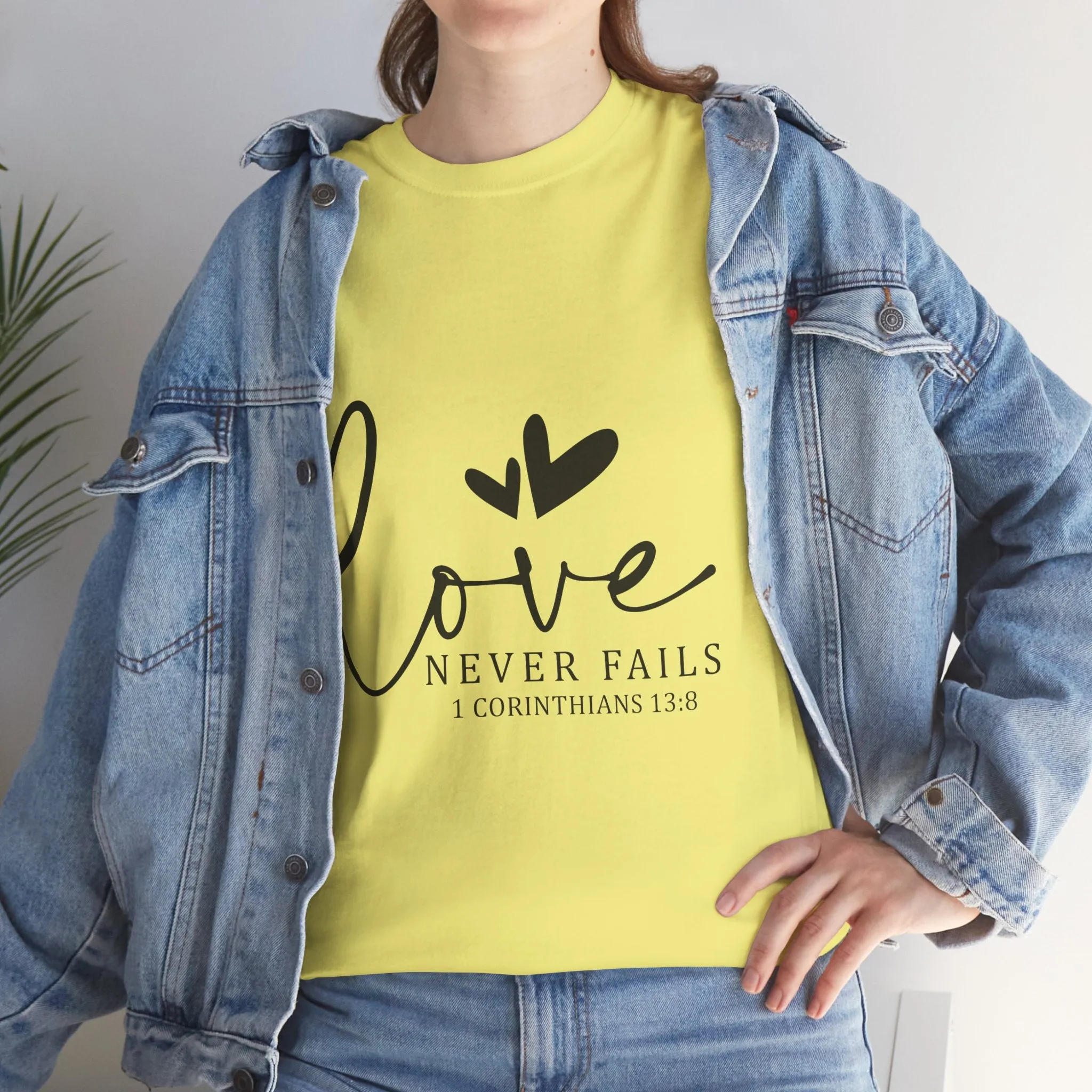 Love Never Fails Unisex Heavy Cotton Tee - Inspirational Christian T-Shirt