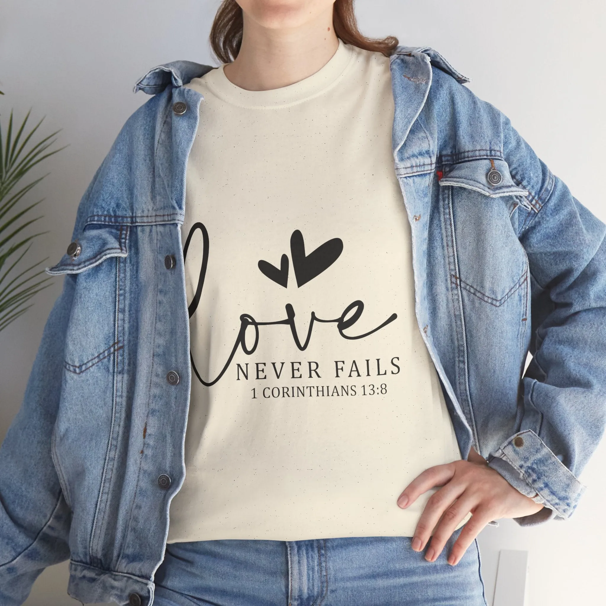 Love Never Fails Unisex Heavy Cotton Tee - Inspirational Christian T-Shirt