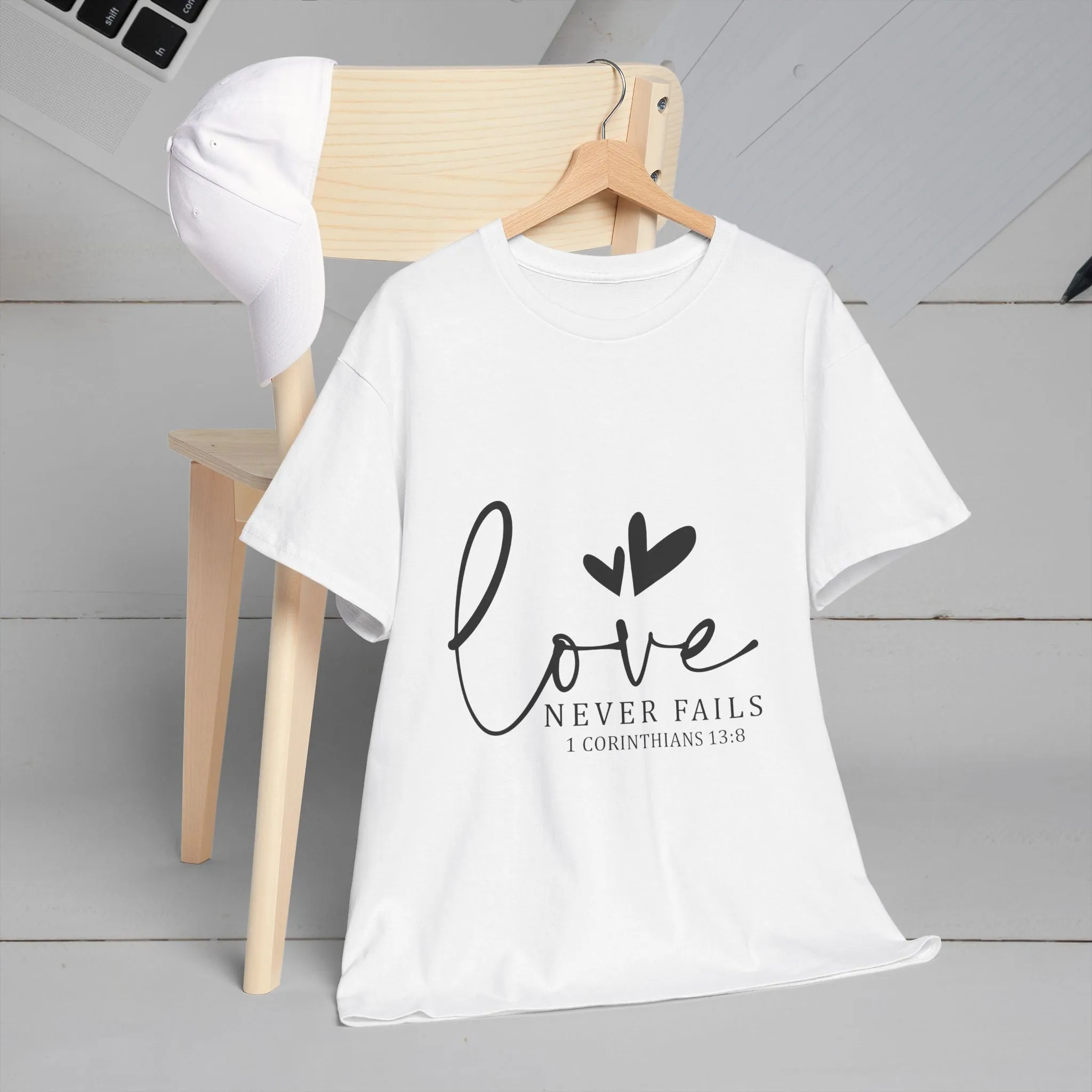 Love Never Fails Unisex Heavy Cotton Tee - Inspirational Christian T-Shirt