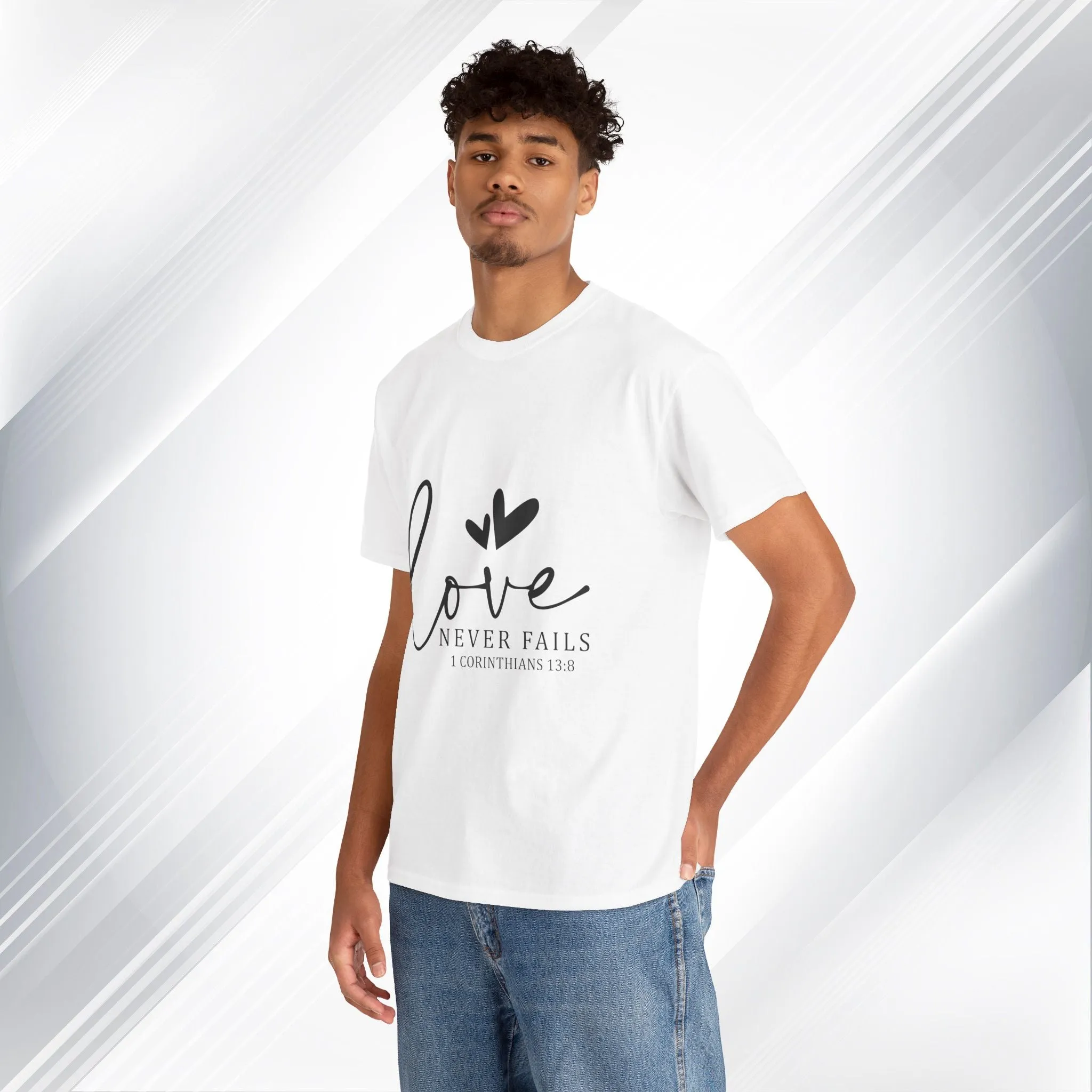 Love Never Fails Unisex Heavy Cotton Tee - Inspirational Christian T-Shirt