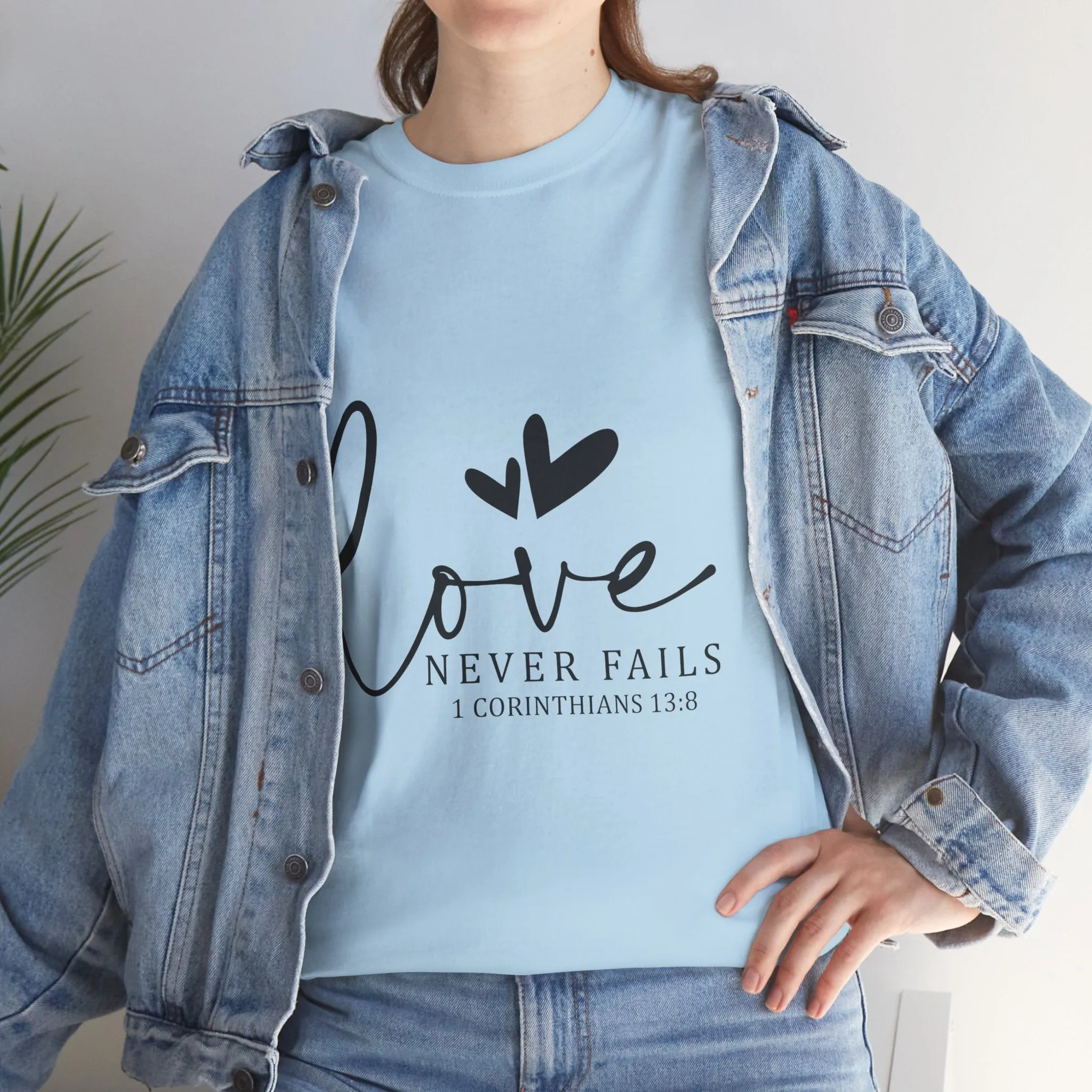 Love Never Fails Unisex Heavy Cotton Tee - Inspirational Christian T-Shirt