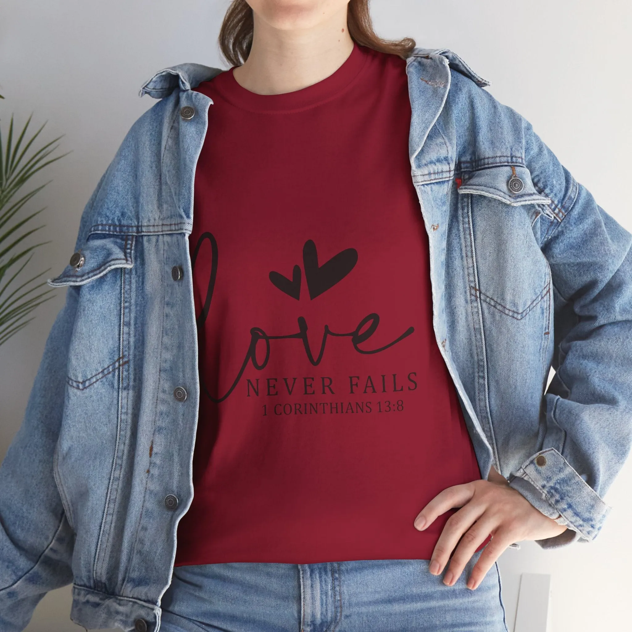 Love Never Fails Unisex Heavy Cotton Tee - Inspirational Christian T-Shirt