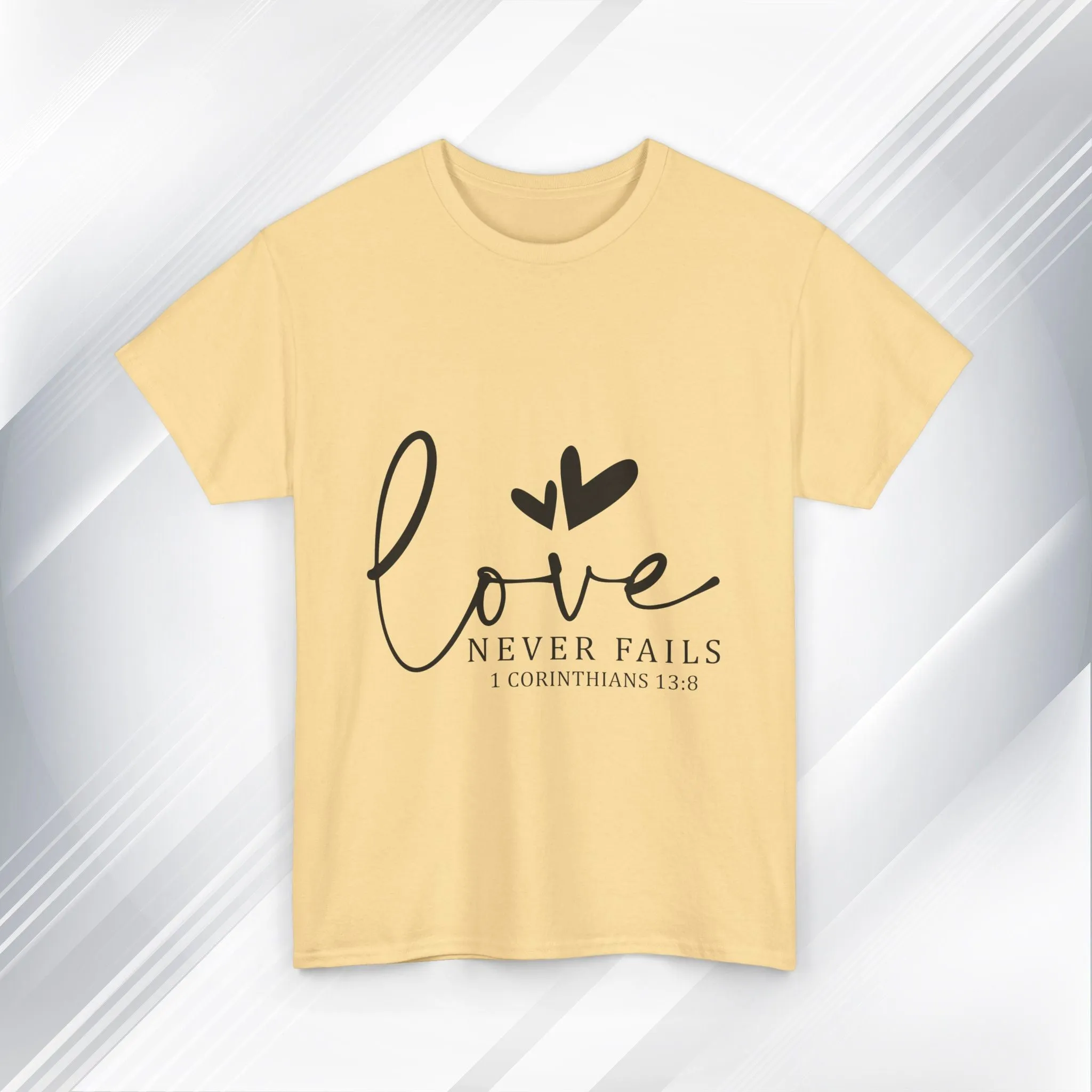 Love Never Fails Unisex Heavy Cotton Tee - Inspirational Christian T-Shirt