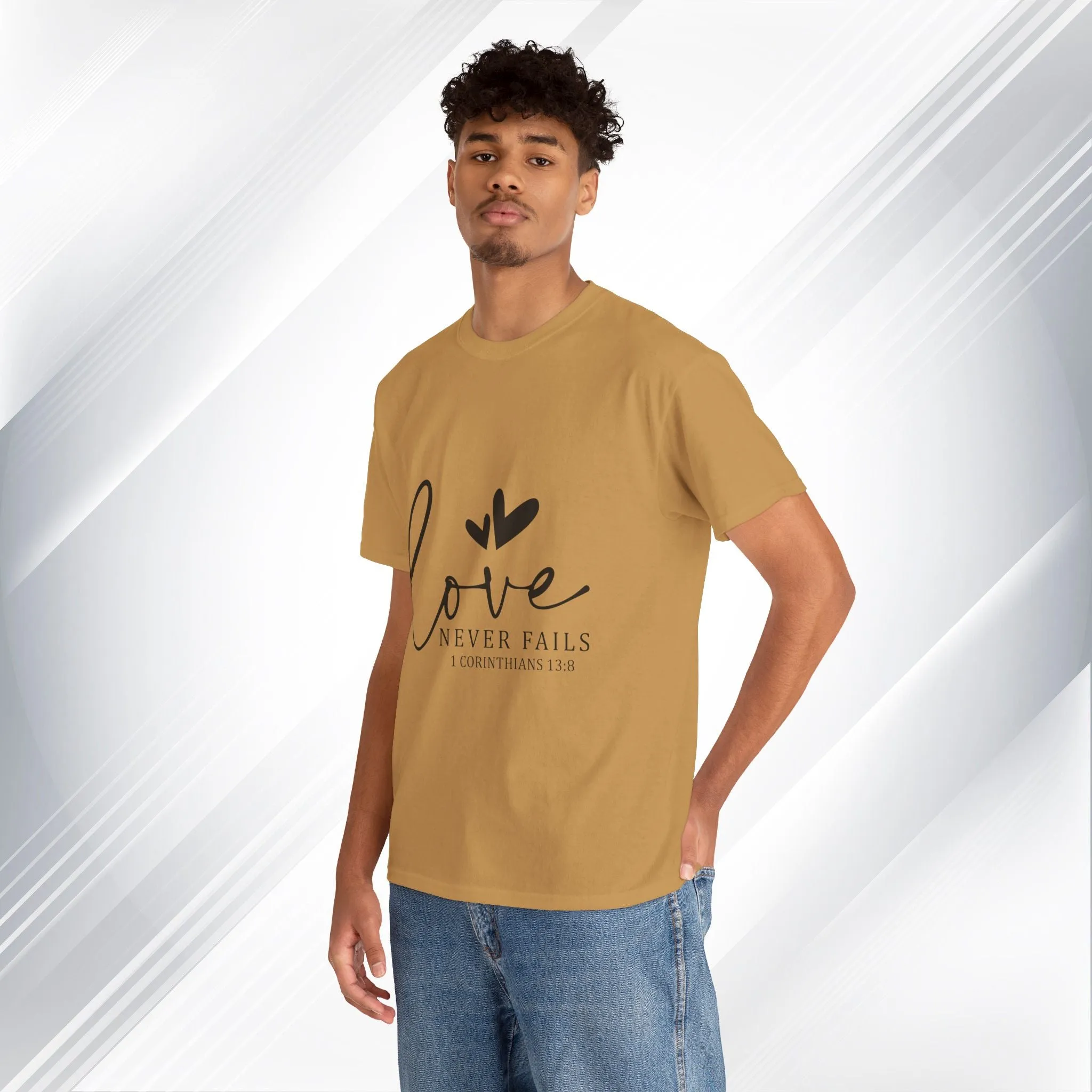 Love Never Fails Unisex Heavy Cotton Tee - Inspirational Christian T-Shirt