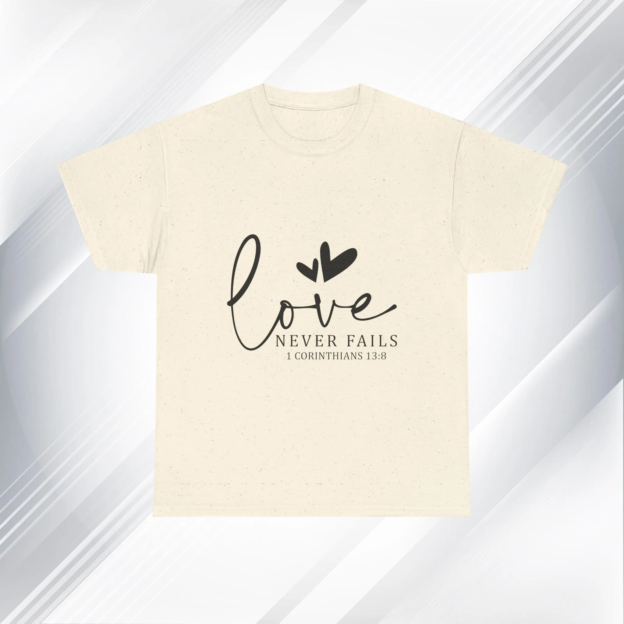 Love Never Fails Unisex Heavy Cotton Tee - Inspirational Christian T-Shirt
