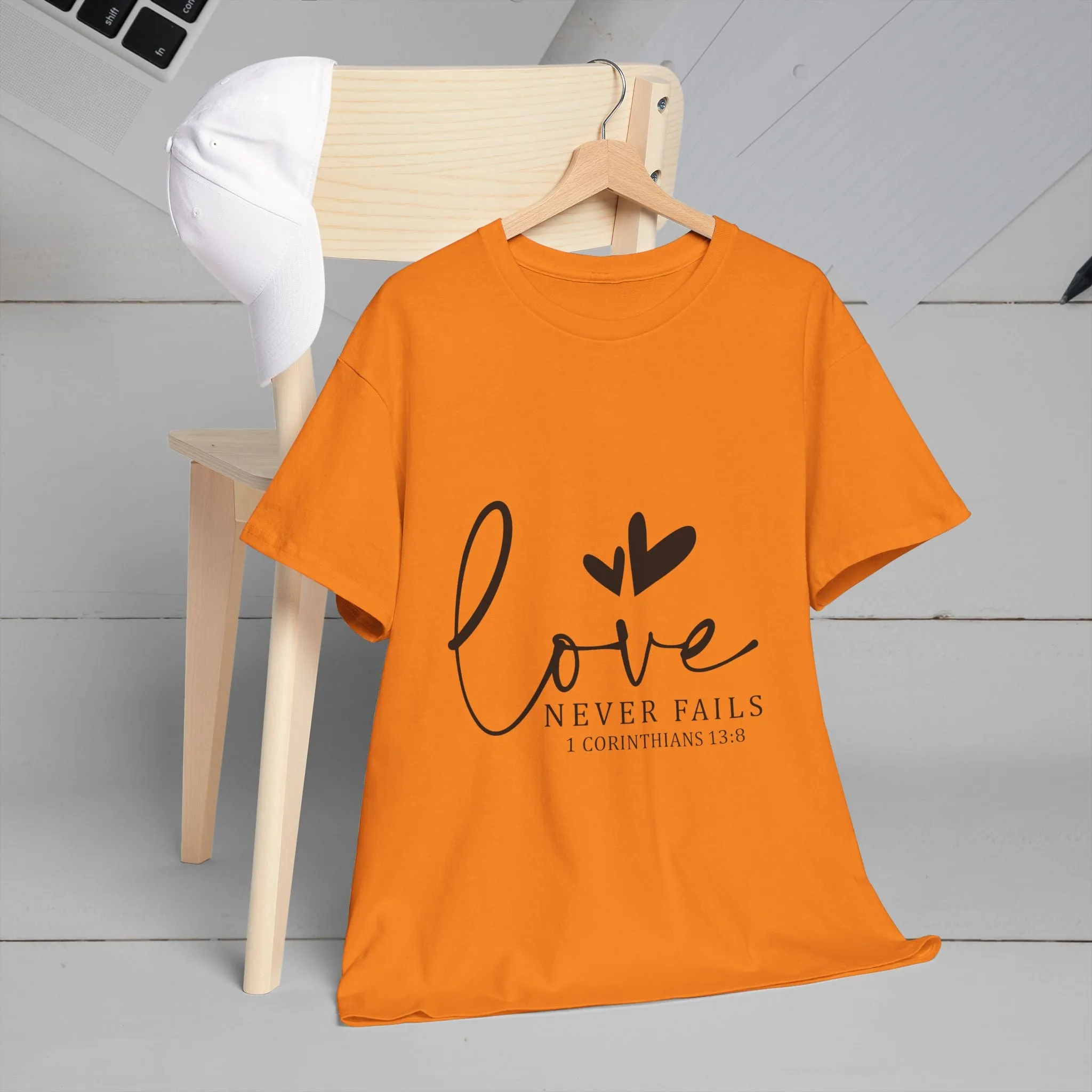 Love Never Fails Unisex Heavy Cotton Tee - Inspirational Christian T-Shirt