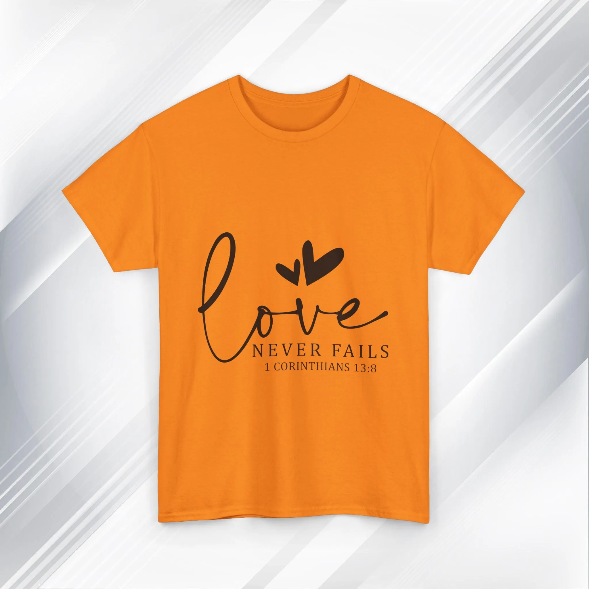 Love Never Fails Unisex Heavy Cotton Tee - Inspirational Christian T-Shirt